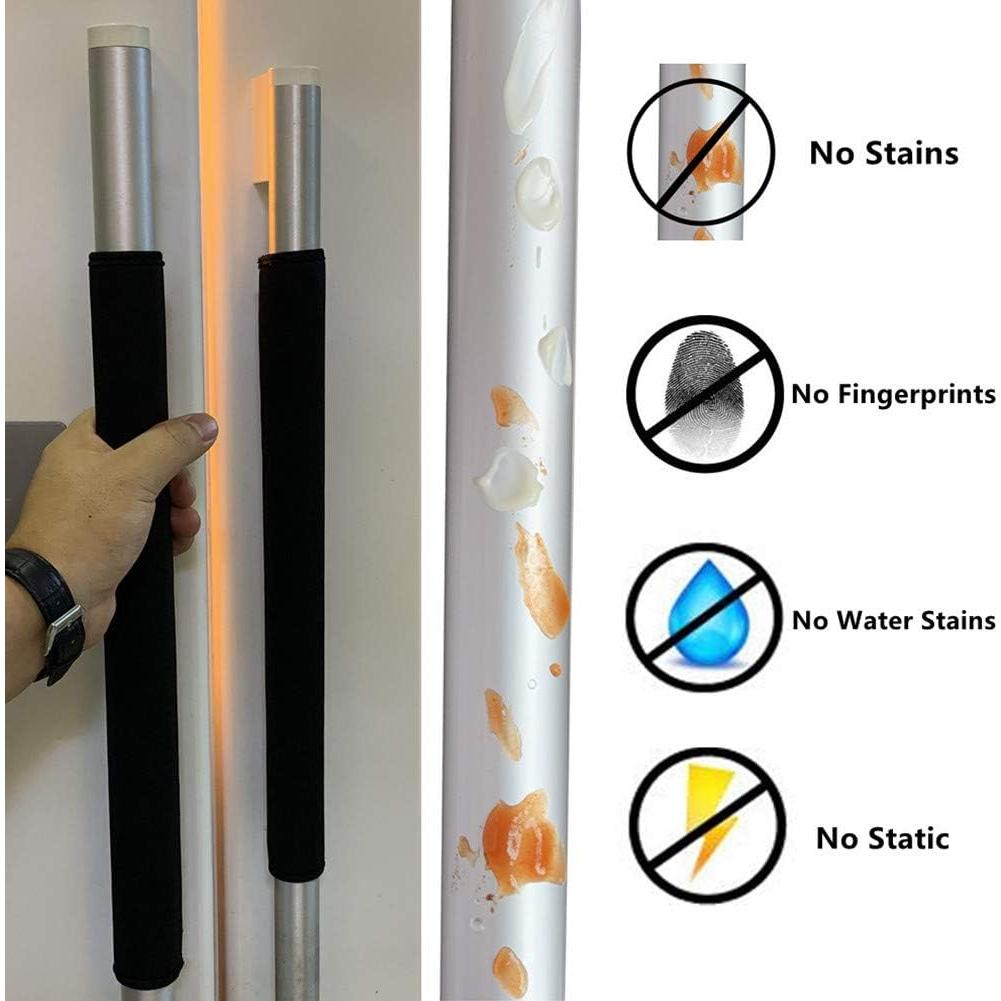 Cubiertas de Manijas de Refrigerador JHHSYU 2 Unidades Neopreno Negro