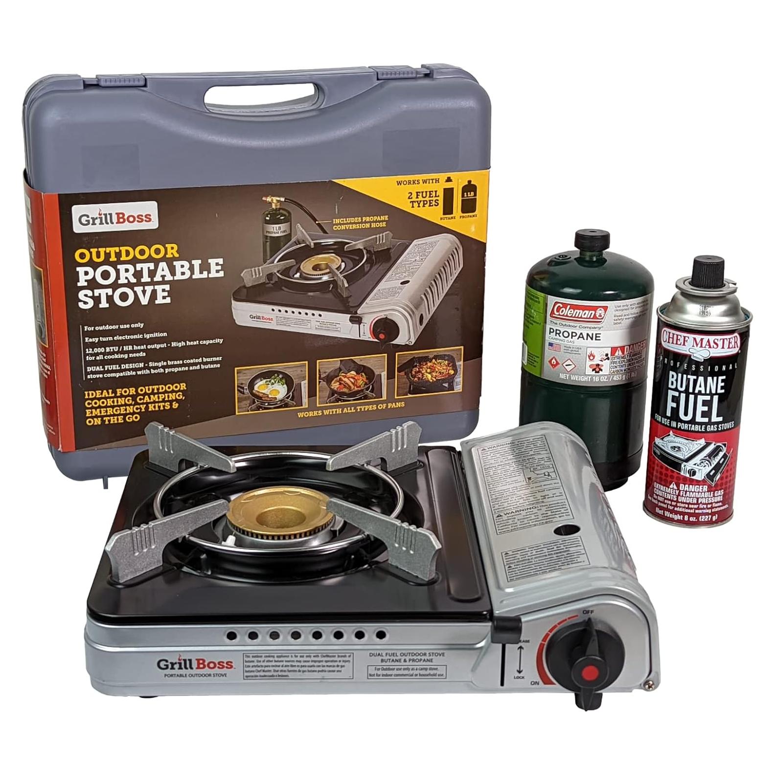 Estufa de Campamento Grill Boss 90057 Doble Combustible 0.23 kg