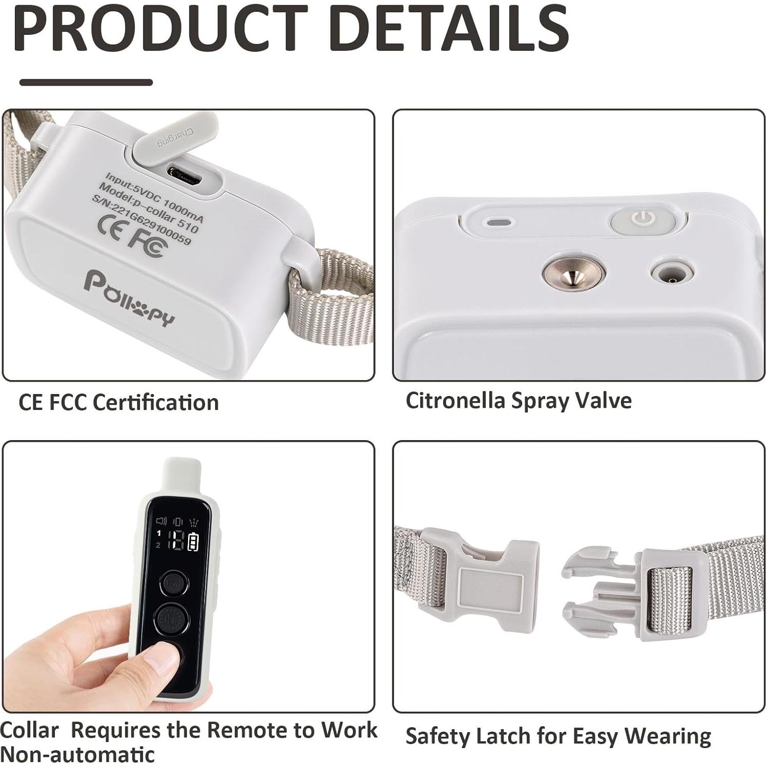 Collar de Entrenamiento para Perros POIIOPY P-510 Citronela