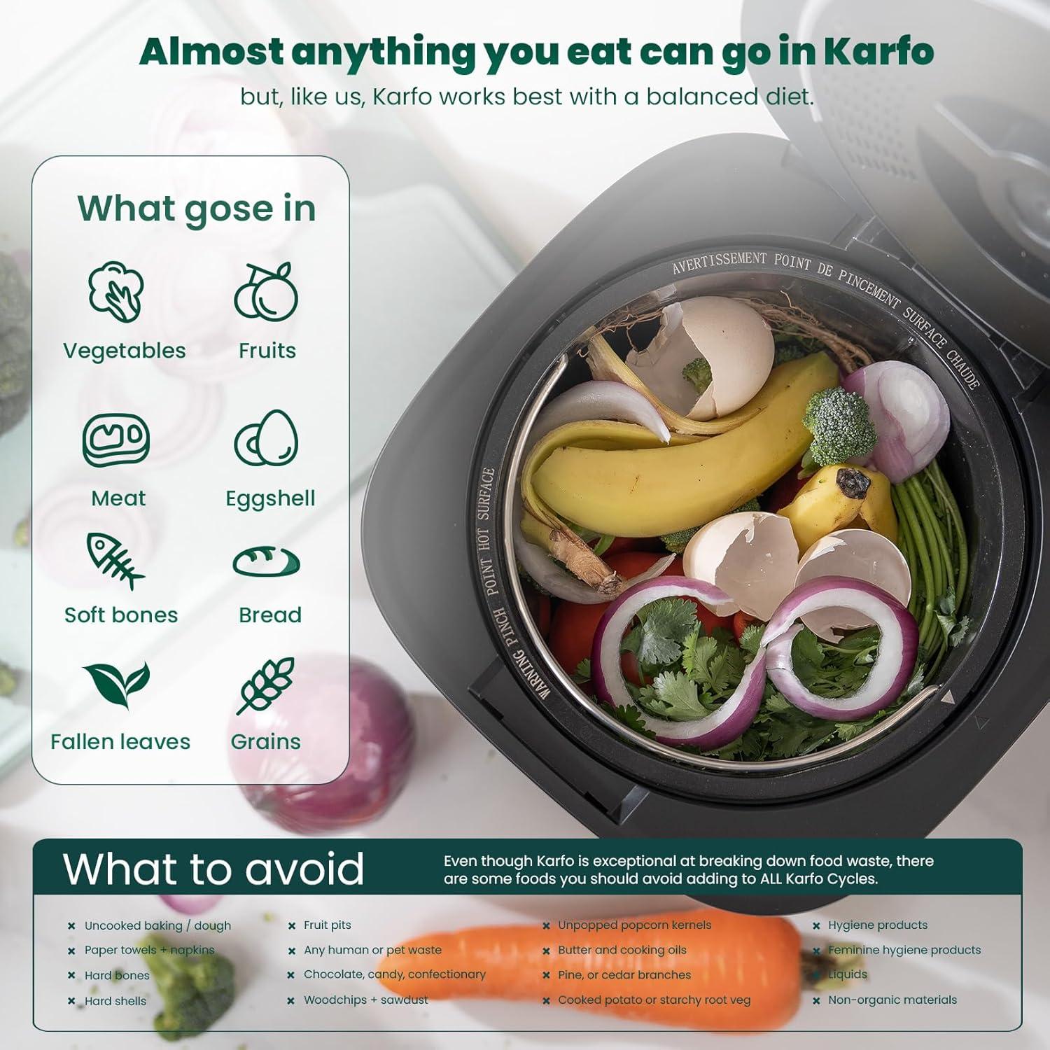 Compostador Eléctrico Karfo 2.5L Automático Sin Olores Negro