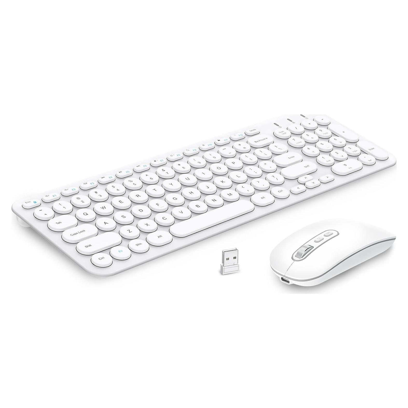 Combo Teclado y Ratón Inalámbrico CimeTech KF007-M01 Blanco