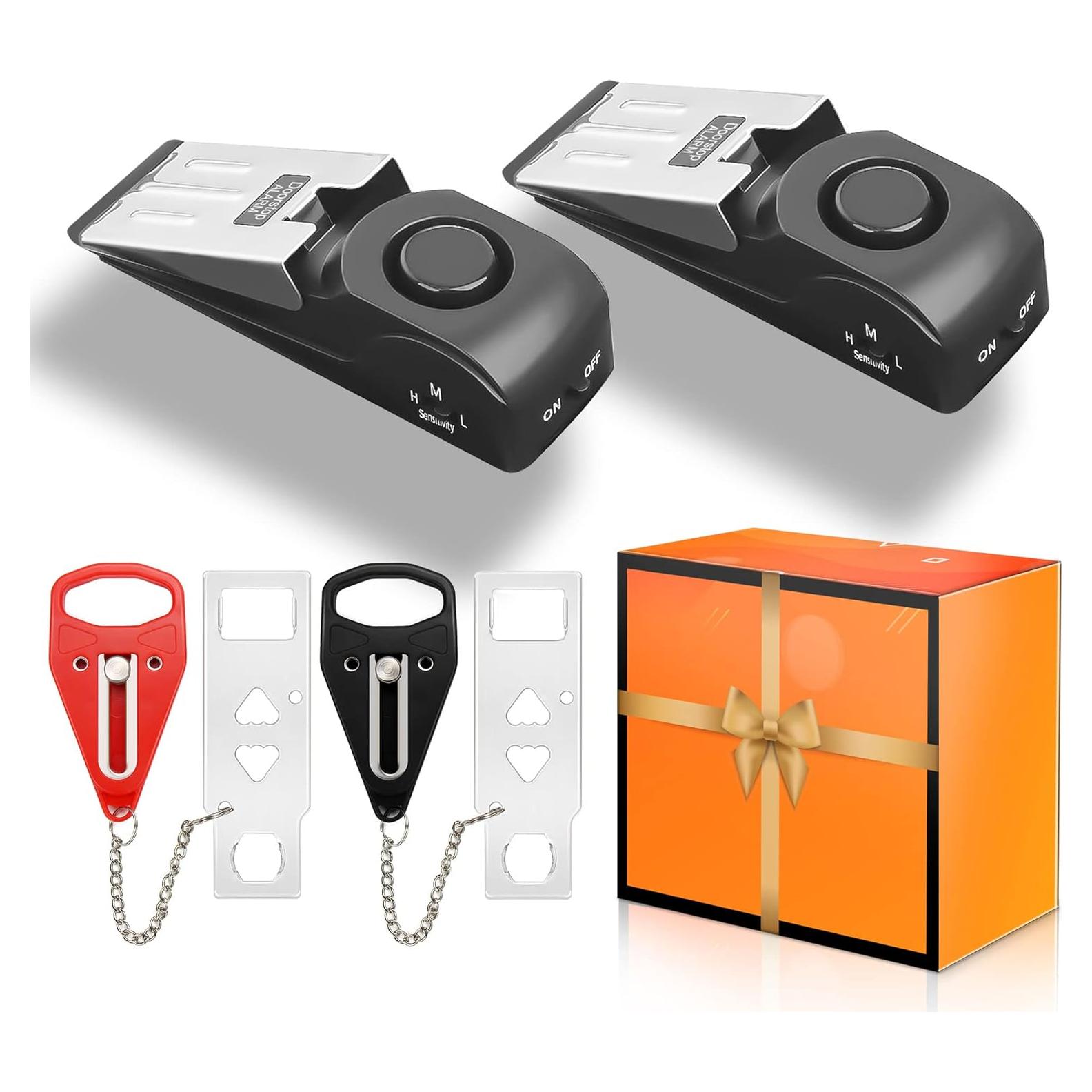 Portable Door Lock Extra Lock for Additional Privacy and Safety in Home,Hotel and Apartment,Prevent Unauthorized Entry,Protect Family Security in Traveling,Home,Bedroom,Hotel,Apartment,AirBNB-4 Pack