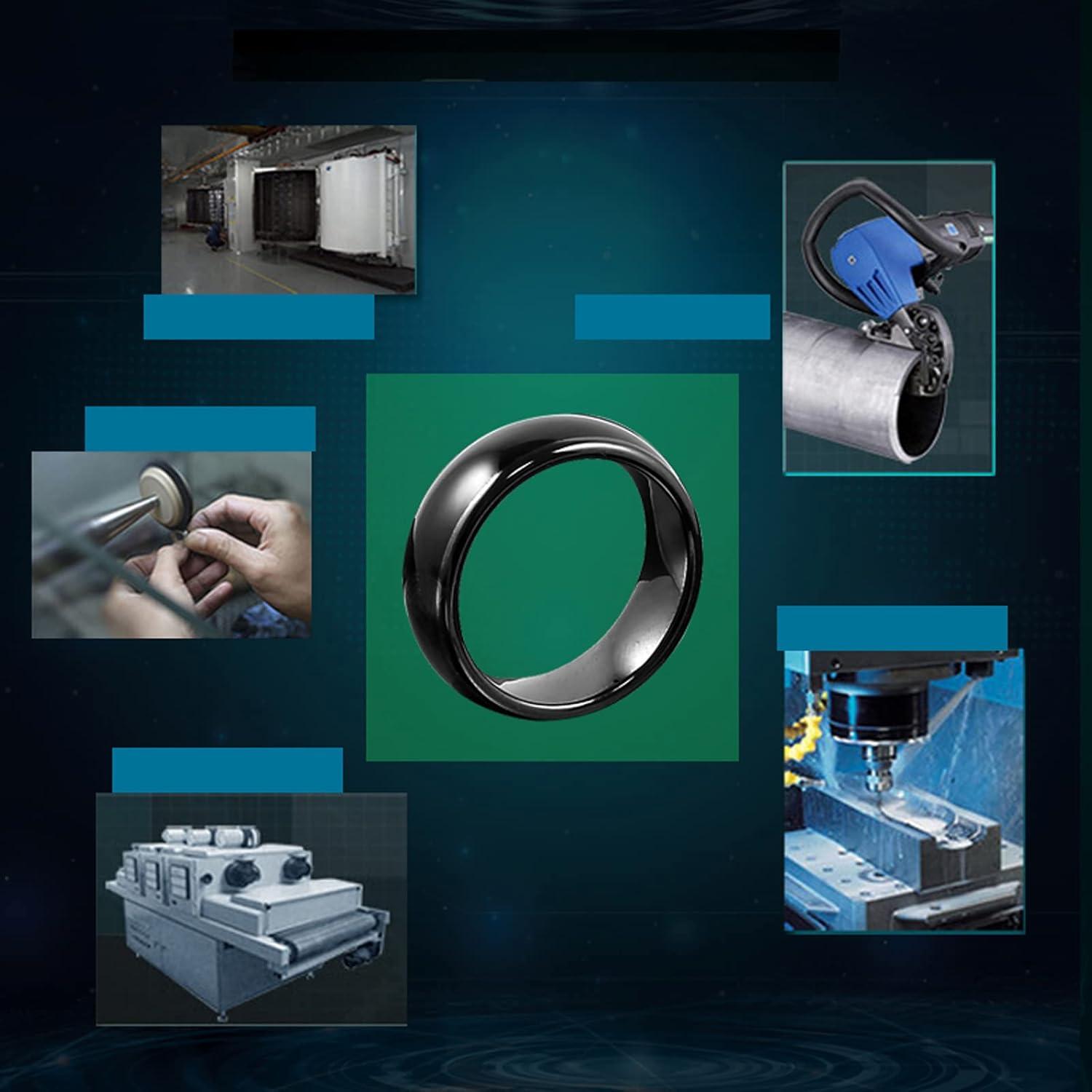 Anillo Inteligente NFC HECERE Cerámico Negro 6mm Tipo 2