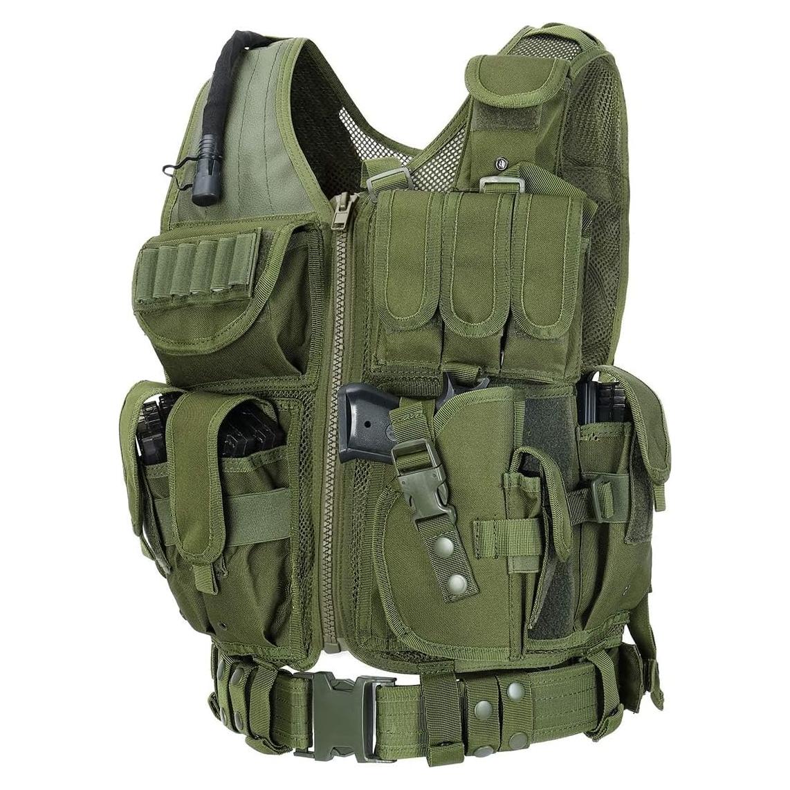 Chaleco Táctico BOMTURN Ultra-Ligero Malla Ajustable 52-57 cm