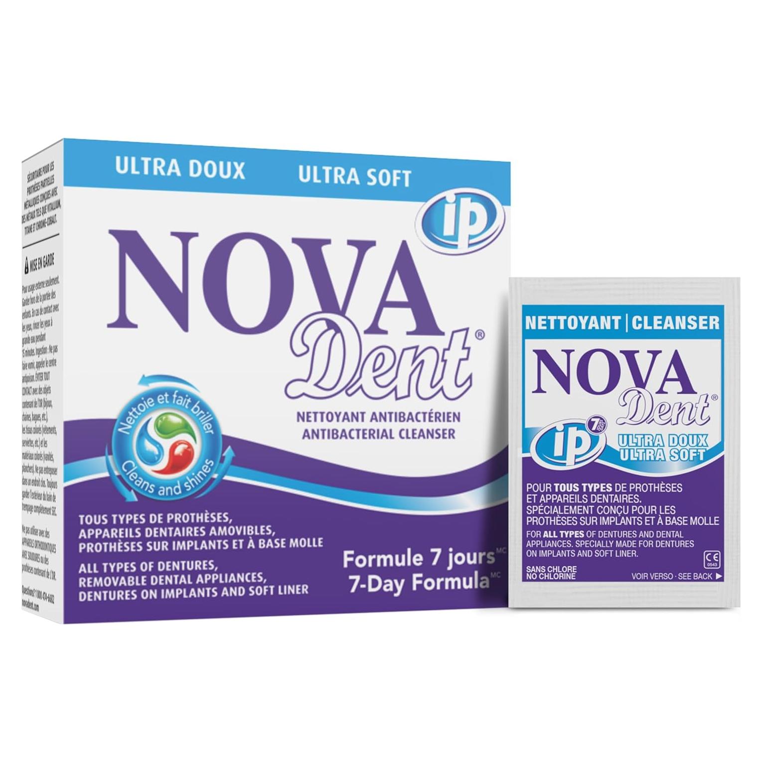 Limpiador de Dentaduras Novadent 12 Sachets 3 Meses