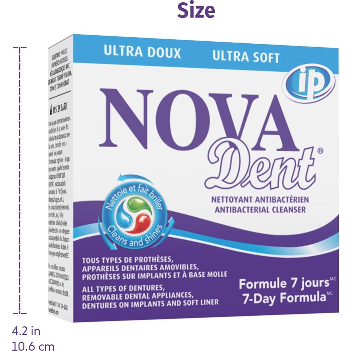 Limpiador de Dentaduras Novadent 12 Sachets 3 Meses