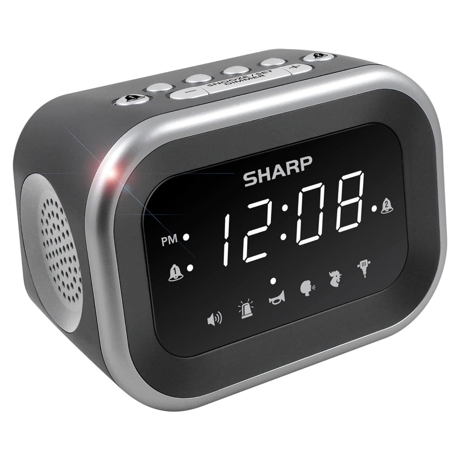 Reloj Despertador Ruidoso Sharp Big Bang con 6 Sonidos 115dB