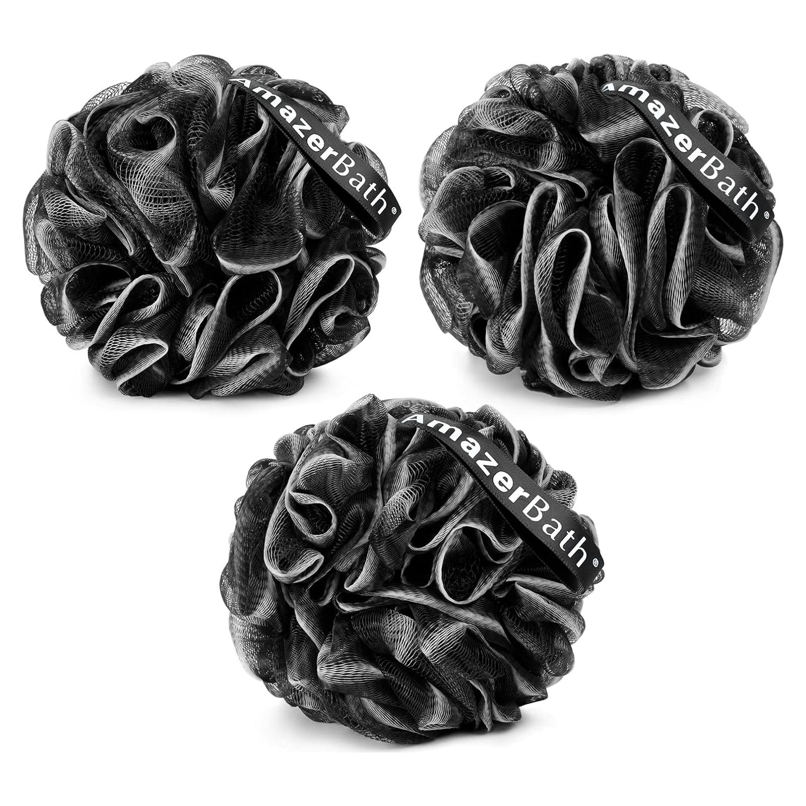 Esponjas de Lufa AmazerBath Set de 3 Clásicas Negro y Blanco