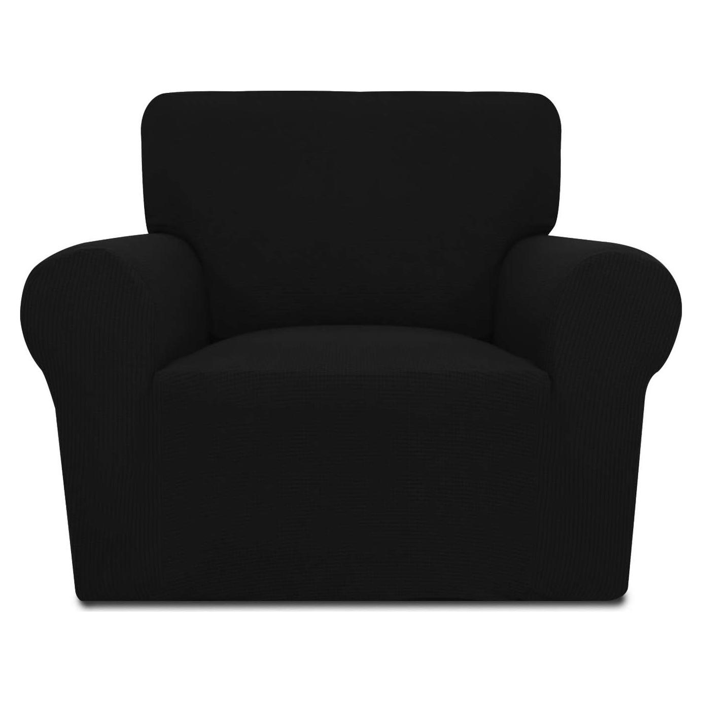 Funda de Sofá PureFit Negra para Silla - Antideslizante y Lavable