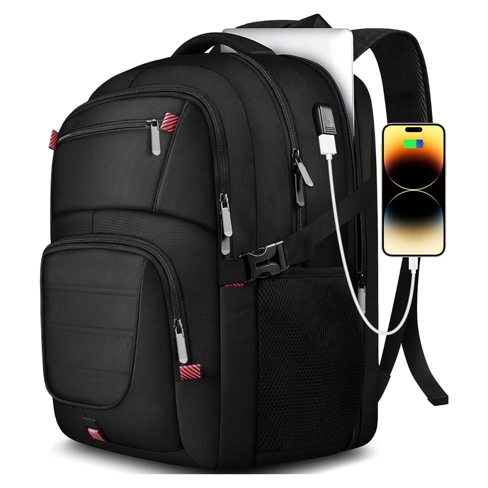 Mochila de viaje ZMMMA 50L para laptop 43.9 cm negra