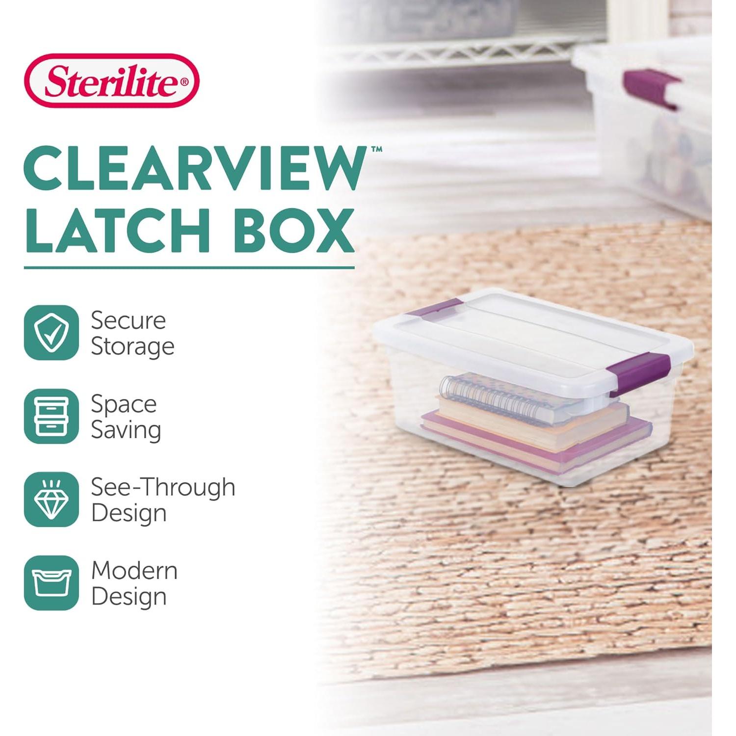 Cajas de Almacenamiento Sterilite 12 Pack 6 Qt Apilables