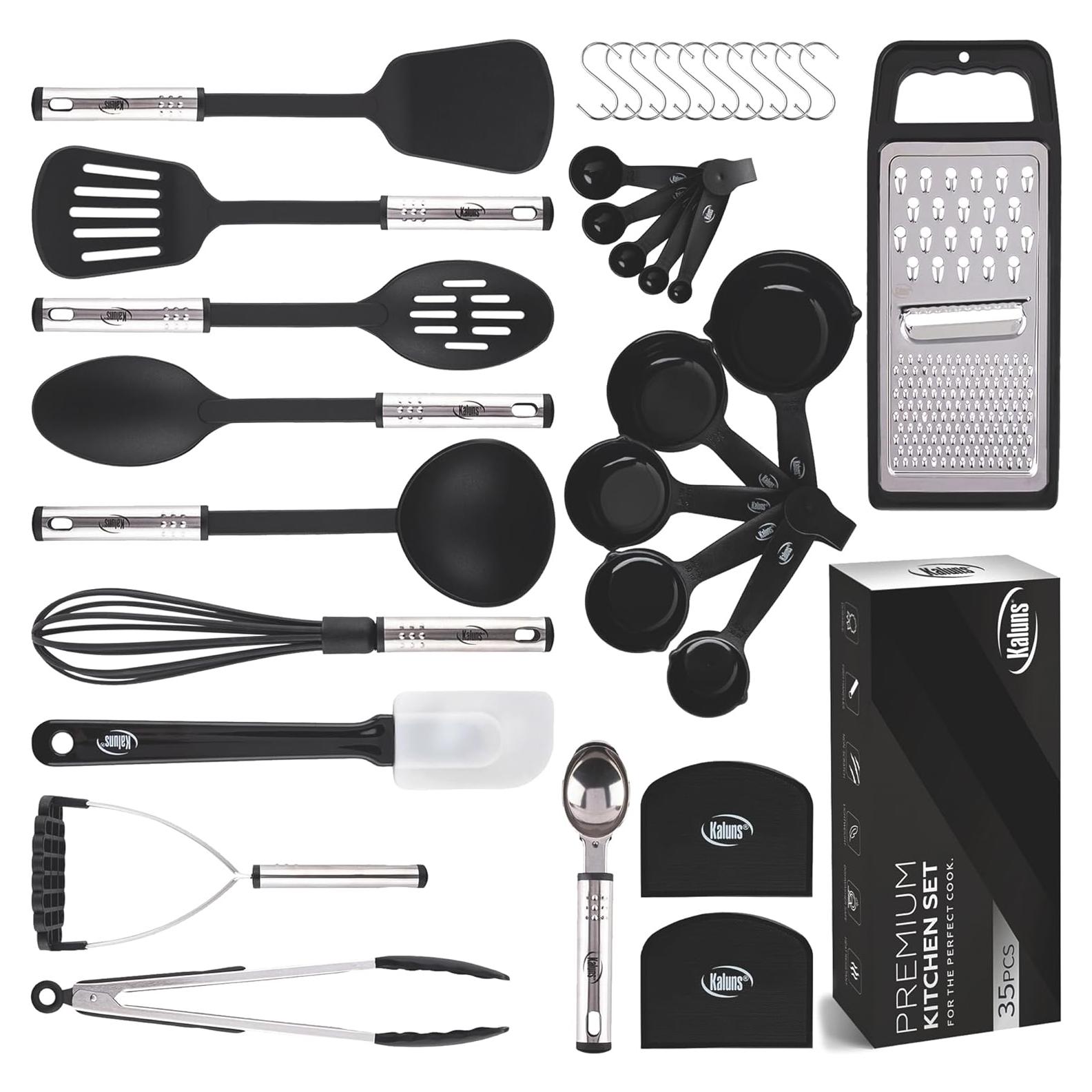 Juego de Utensilios de Cocina Kaluns 35 Piezas Nylon Acero