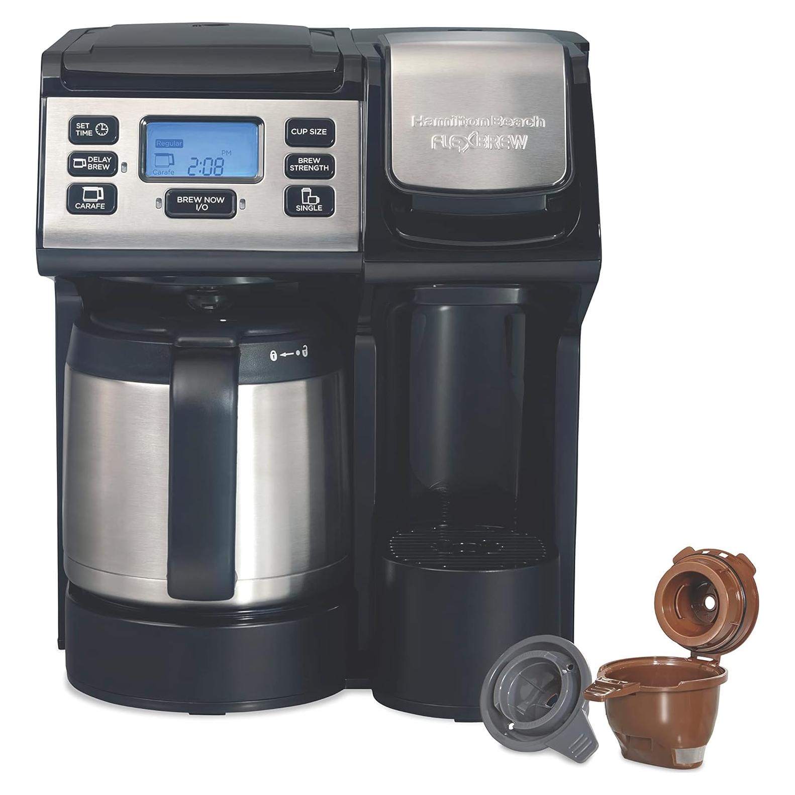 Cafetera Hamilton Beach FlexBrew Trio 12 Tazas Acero Inoxidable