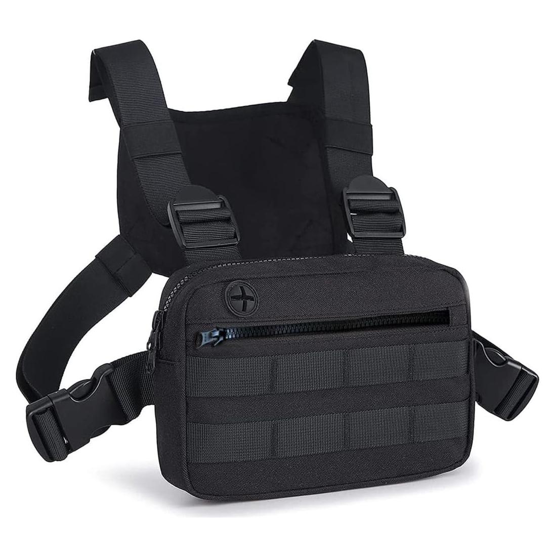 Bolsa de Pecho Deportiva Negra EDC para Hombres 23x16cm