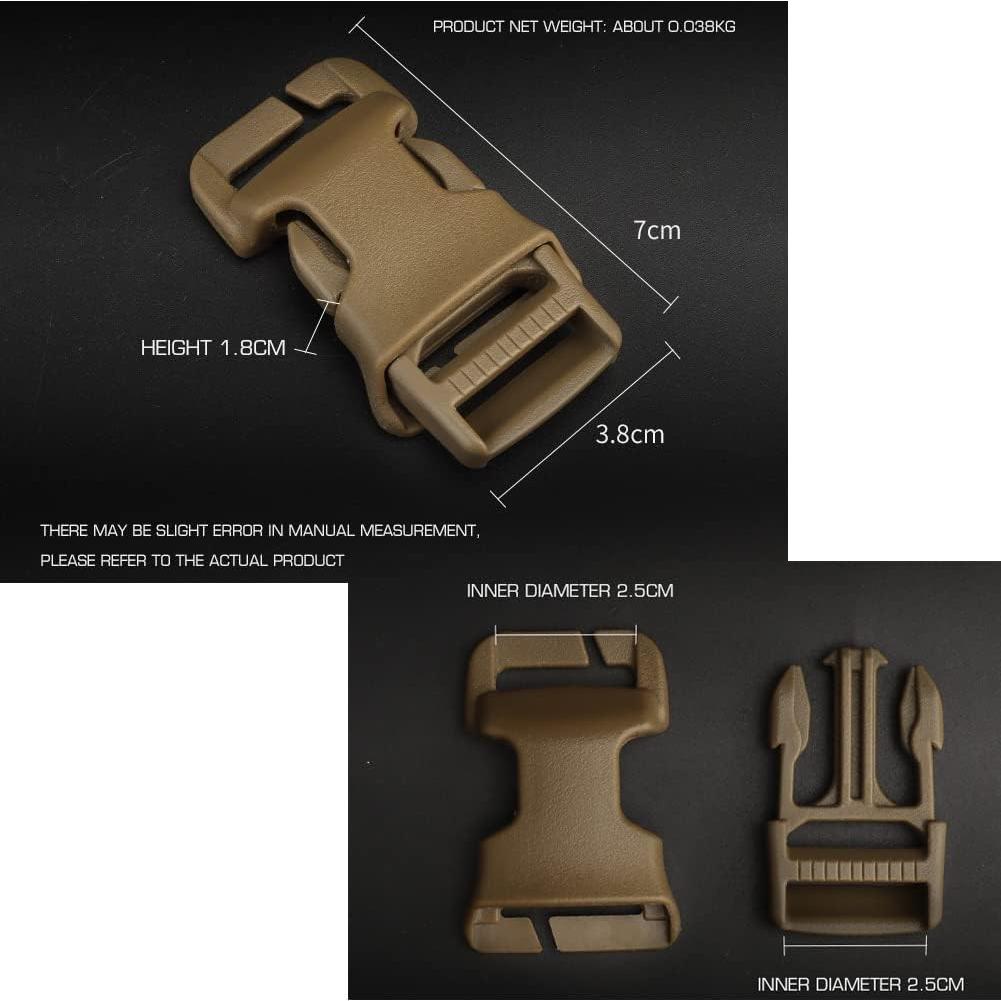 2 Piezas Hebillas Rápidas Tácticas POM 2.5cm Unisex