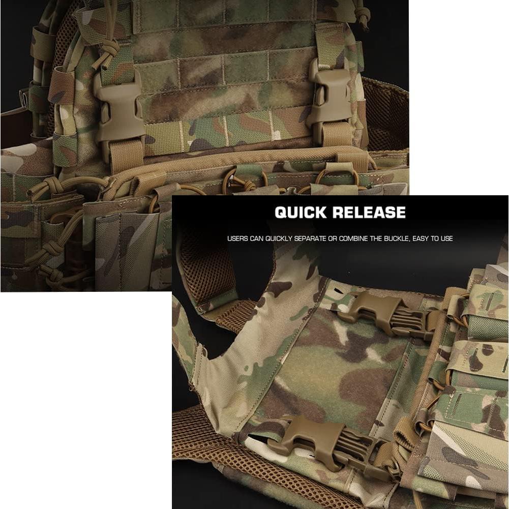 2 Piezas Hebillas Rápidas Tácticas POM 2.5cm Unisex