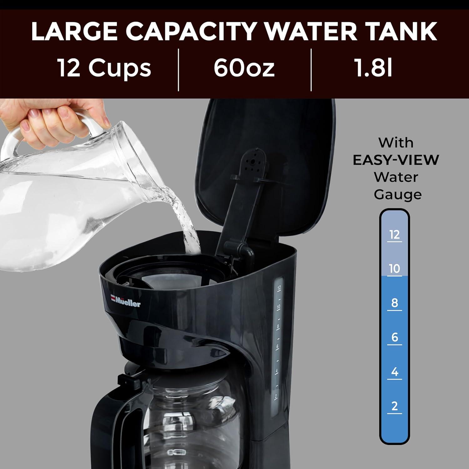 Cafetera de Goteo Mueller 12 Tazas - Jarra de Vidrio