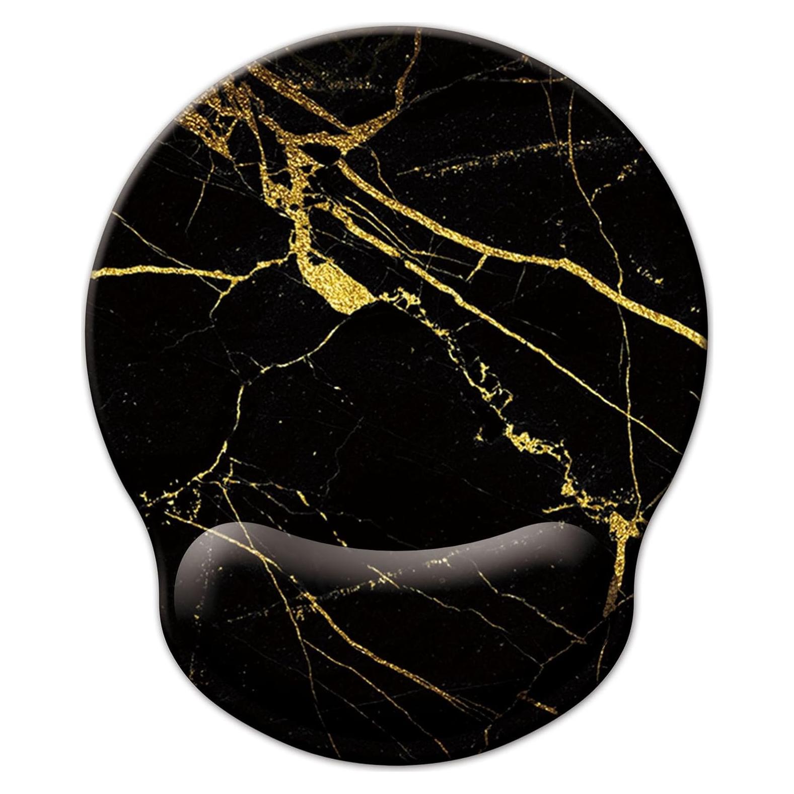 Alfombrilla de Ratón Ergonómica LIZPARE Mármol Negro Dorado