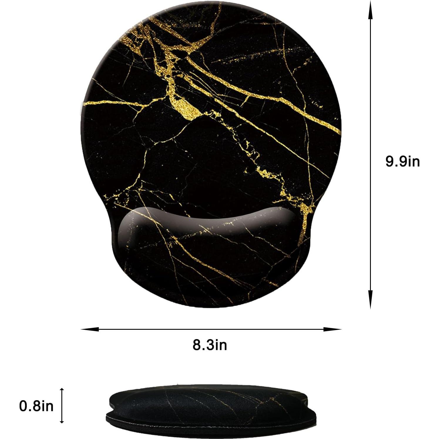 Alfombrilla de Ratón Ergonómica LIZPARE Mármol Negro Dorado