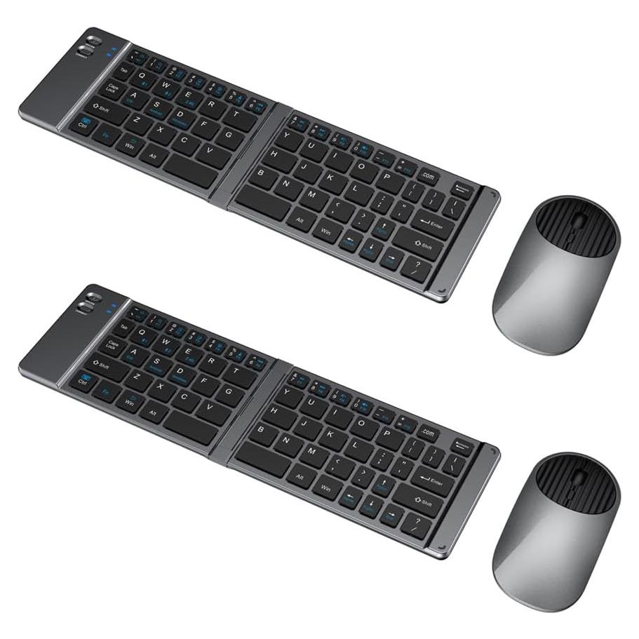 Combo Teclado y Ratón Bluetooth Plegable Guiheng Gris