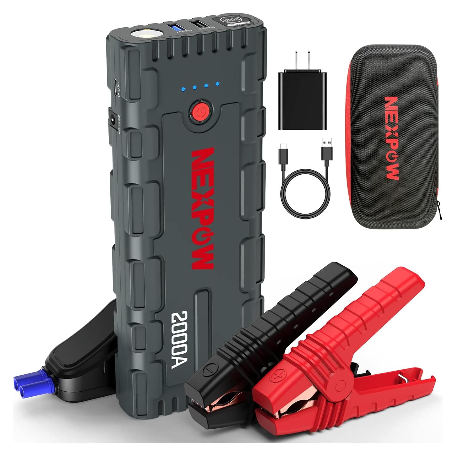 NEXPOW G17 Arrancador de Coche 2000A con Luz LED