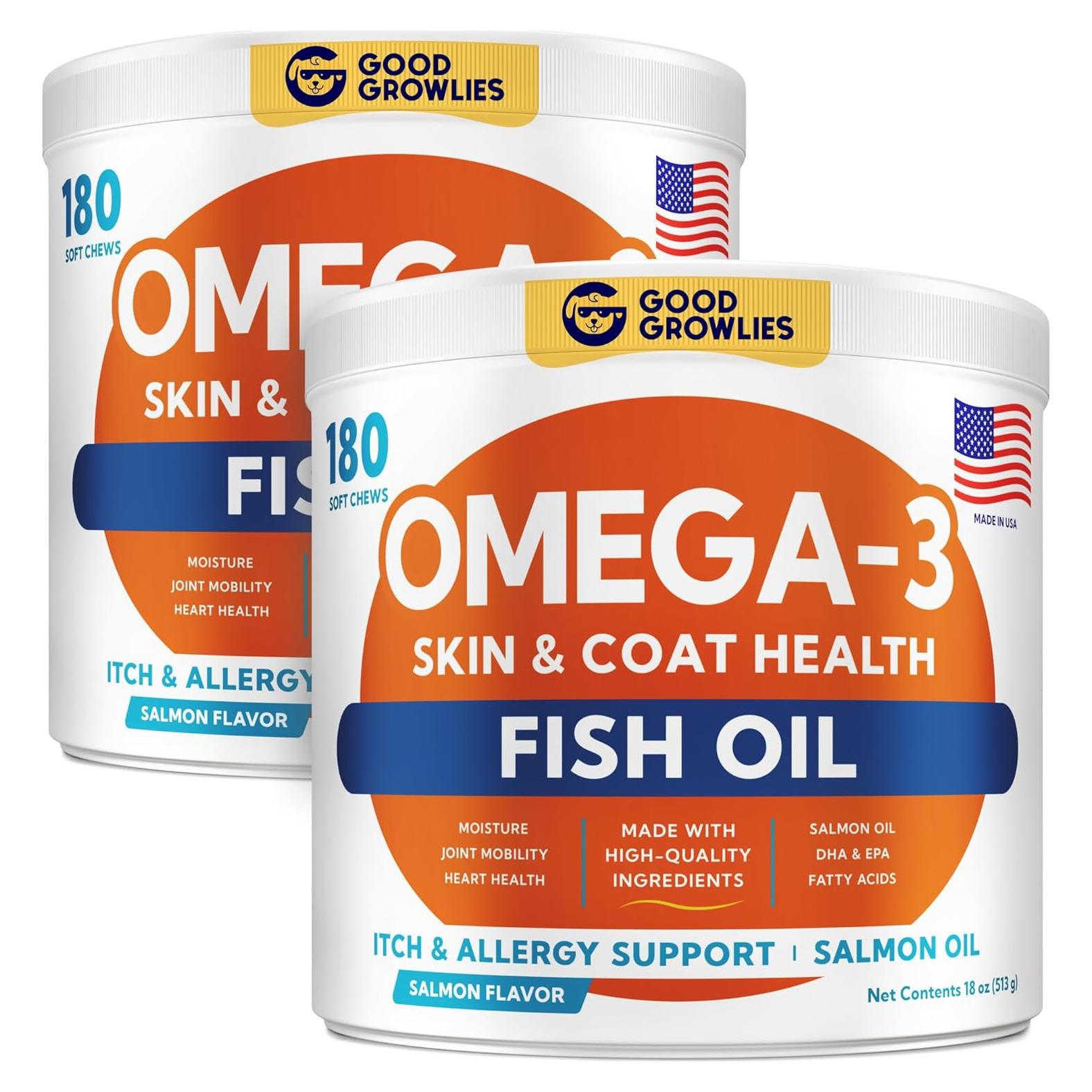 Omega 3 Masticables para Perros GOODGROWLIES 360 Ct Salmón