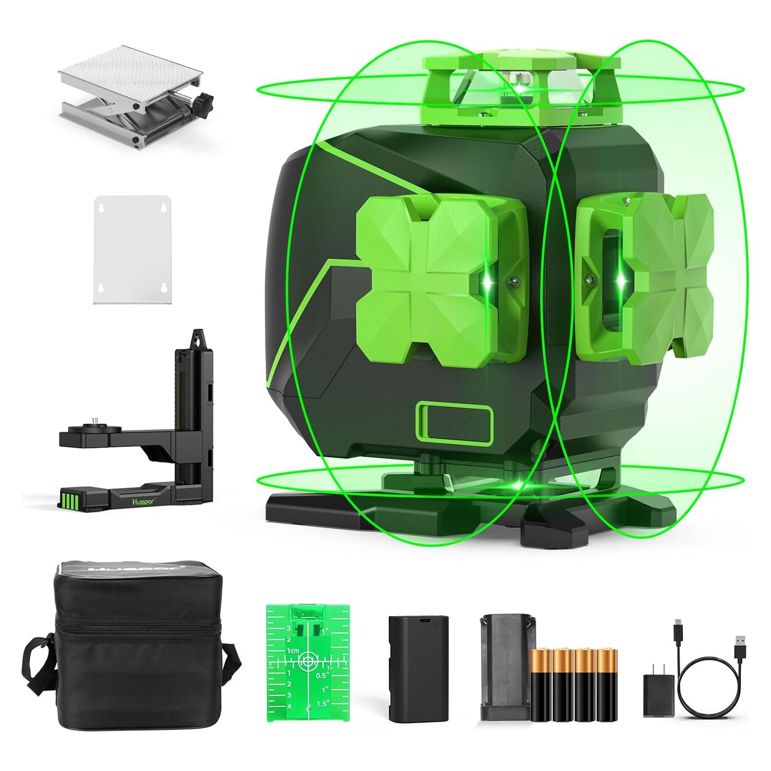 Nivel Láser Huepar 4D 360° Verde Autonivelante con Modo Pulso