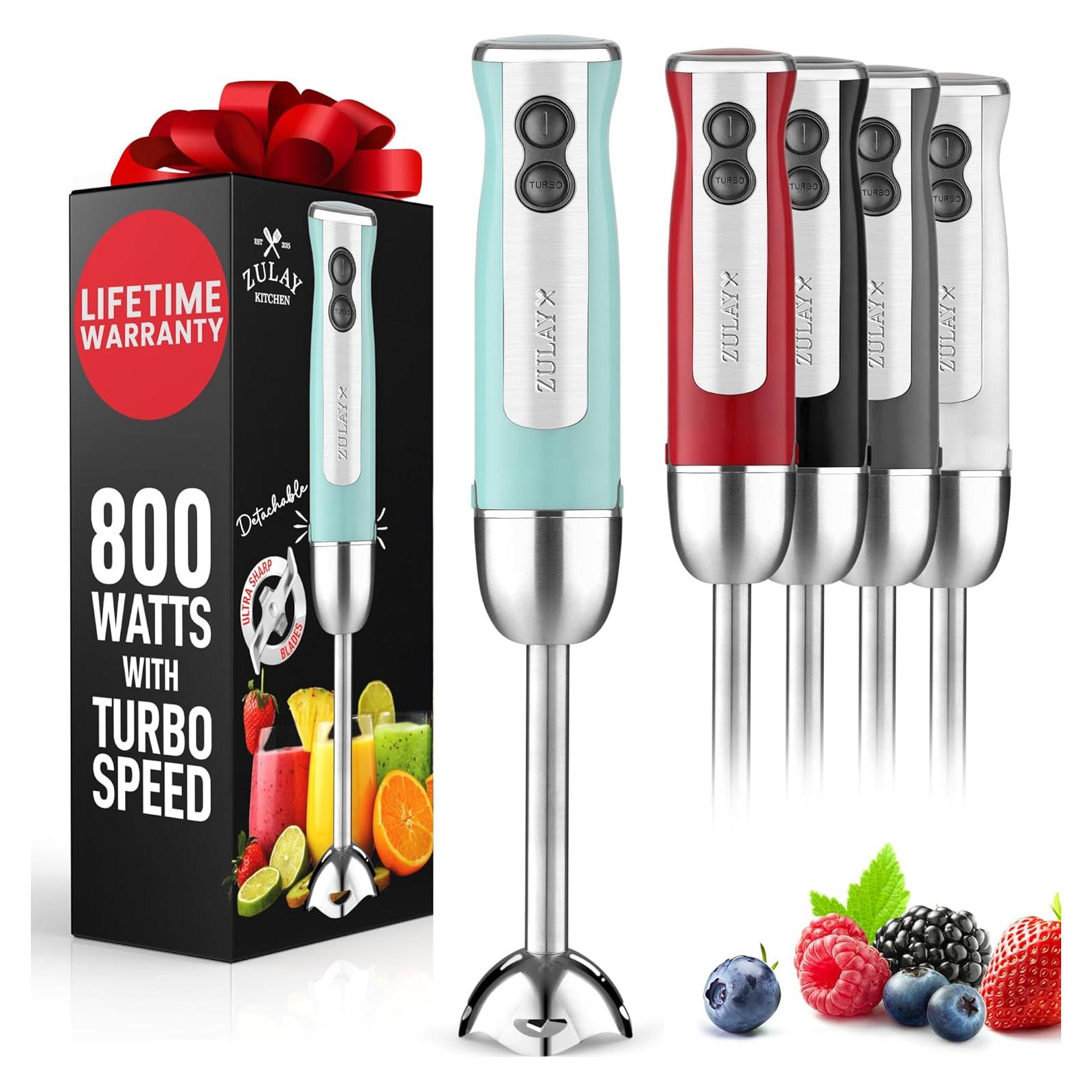 Batidora de Inmersión Zulay Kitchen 800W Turbo Aqua