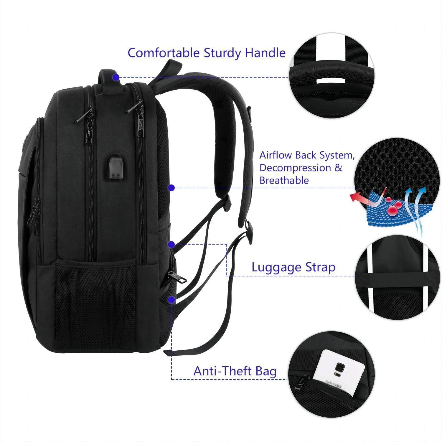 Mochila MATEIN para Laptop 15.6" USB Resistente al Agua