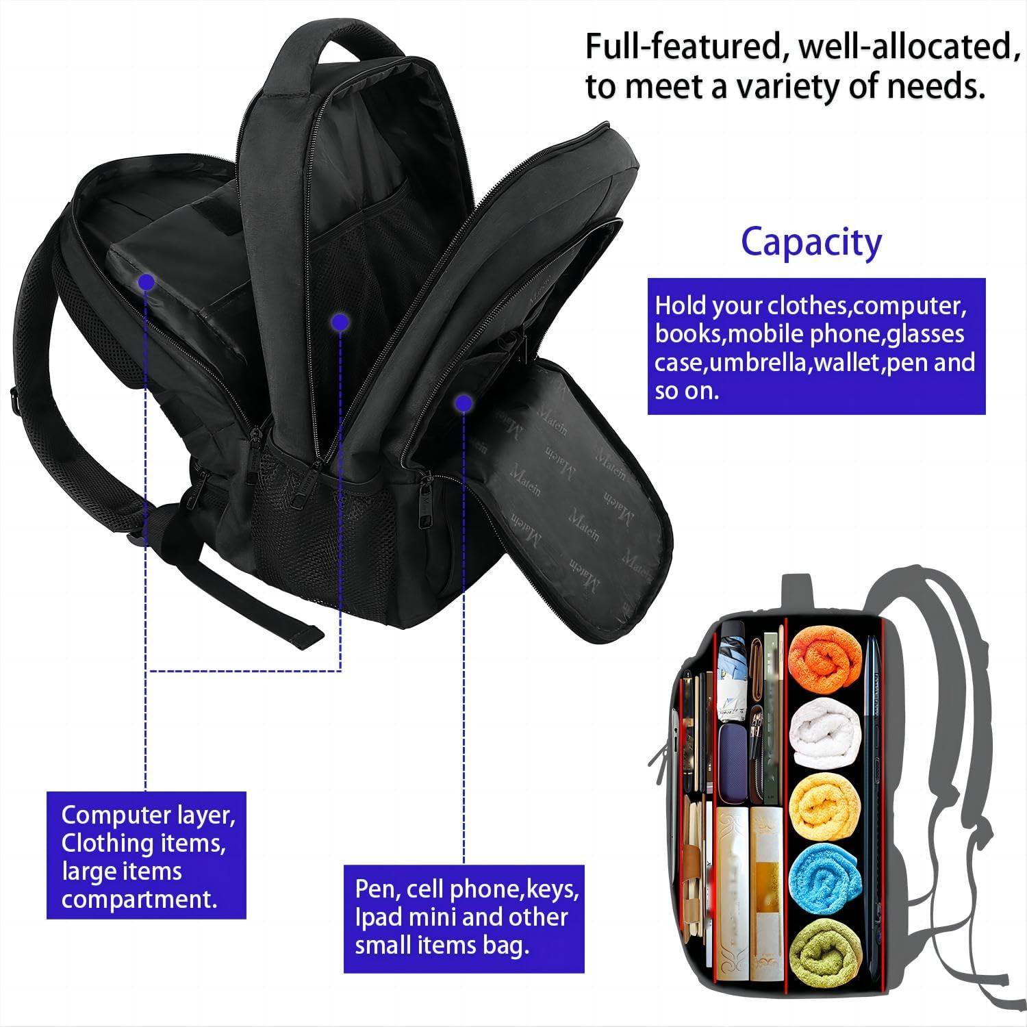 Mochila MATEIN para Laptop 15.6" USB Resistente al Agua