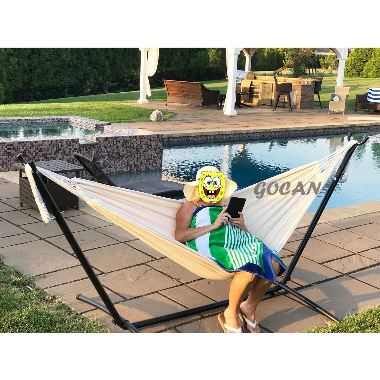 Hamaca Doble GOCAN Beige 330x150cm Carga 226kg