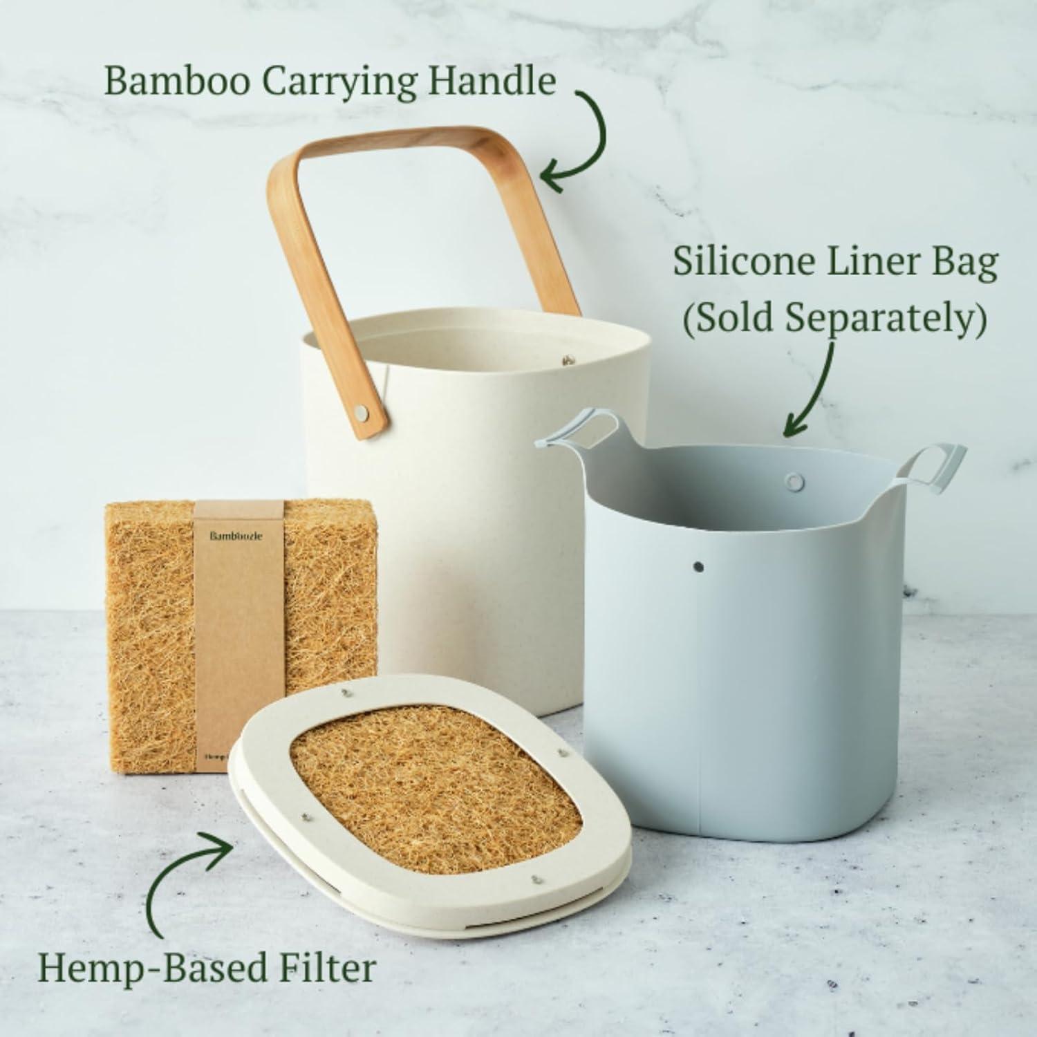 Contenedor de Compostaje Bamboozle 3.78L Sin Olores Cocina