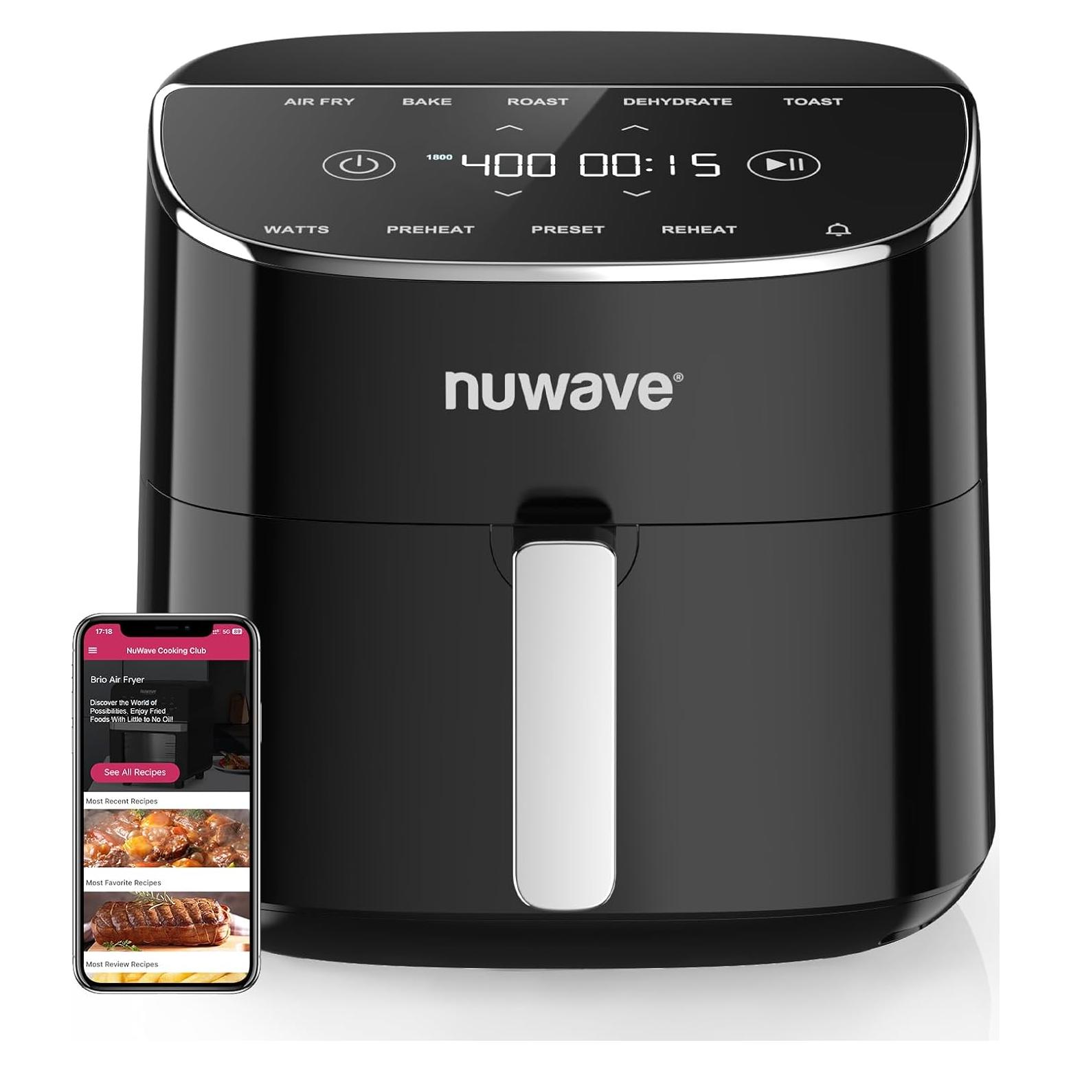 Freidora de Aire Nuwave Brio Plus 8 Qt, 1800W, Libre de PFAS