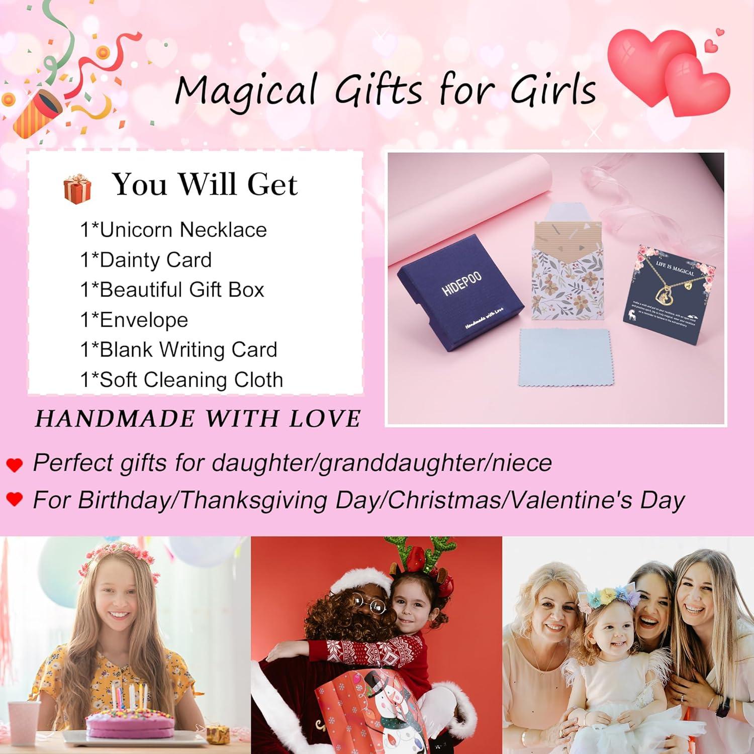 Collar de Unicornio Hidepoo con Corazón CZ 45.72 cm Oro