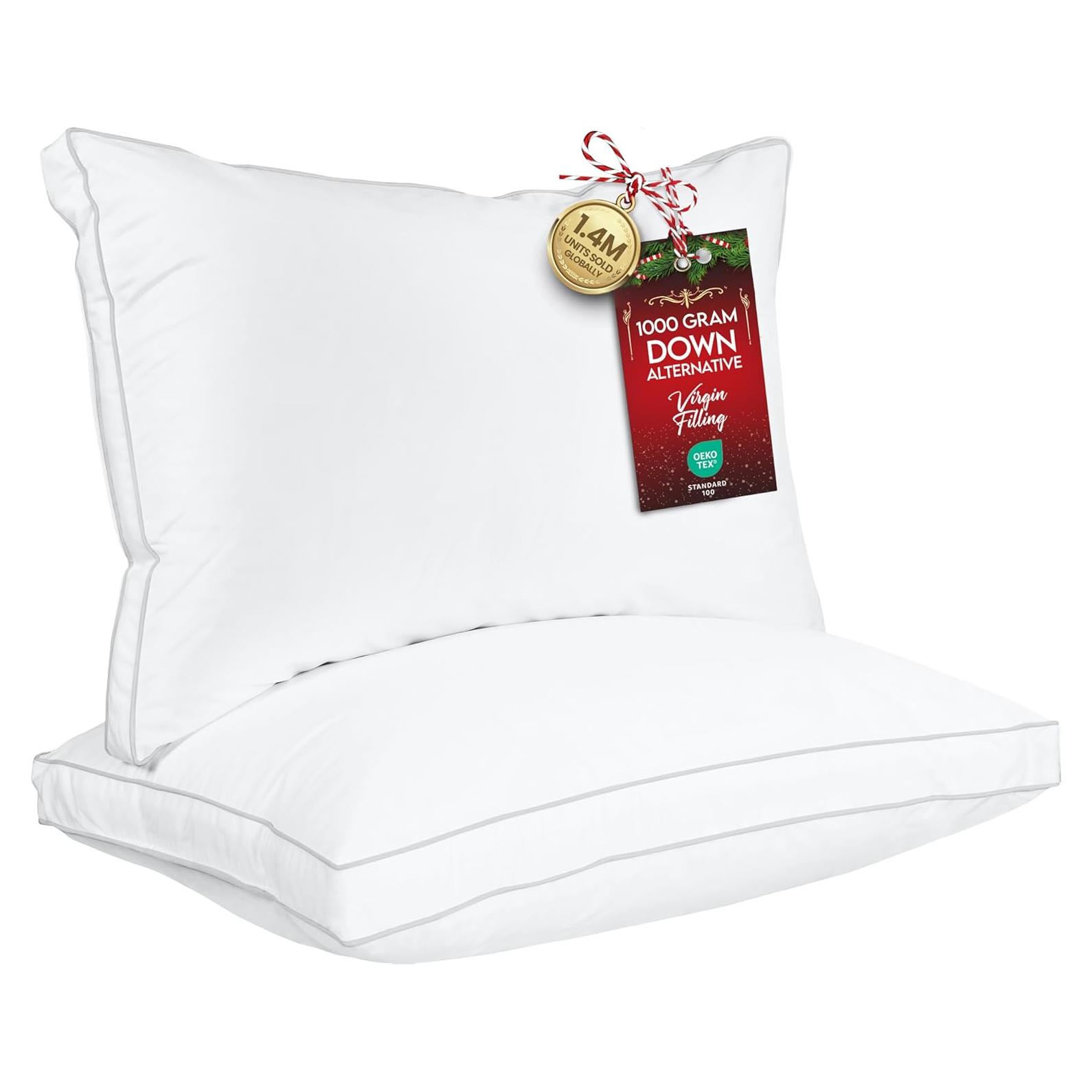 Juego de 2 Almohadas Queen Utopia Bedding Suaves y Esponjosas