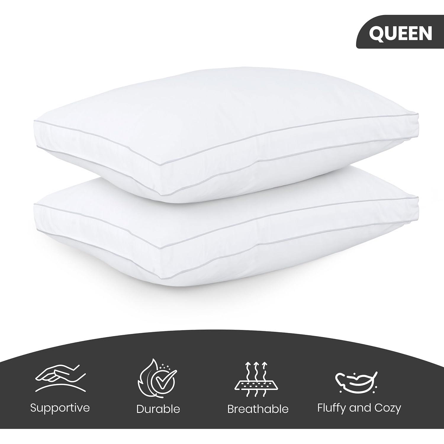 Juego de 2 Almohadas Queen Utopia Bedding Suaves y Esponjosas