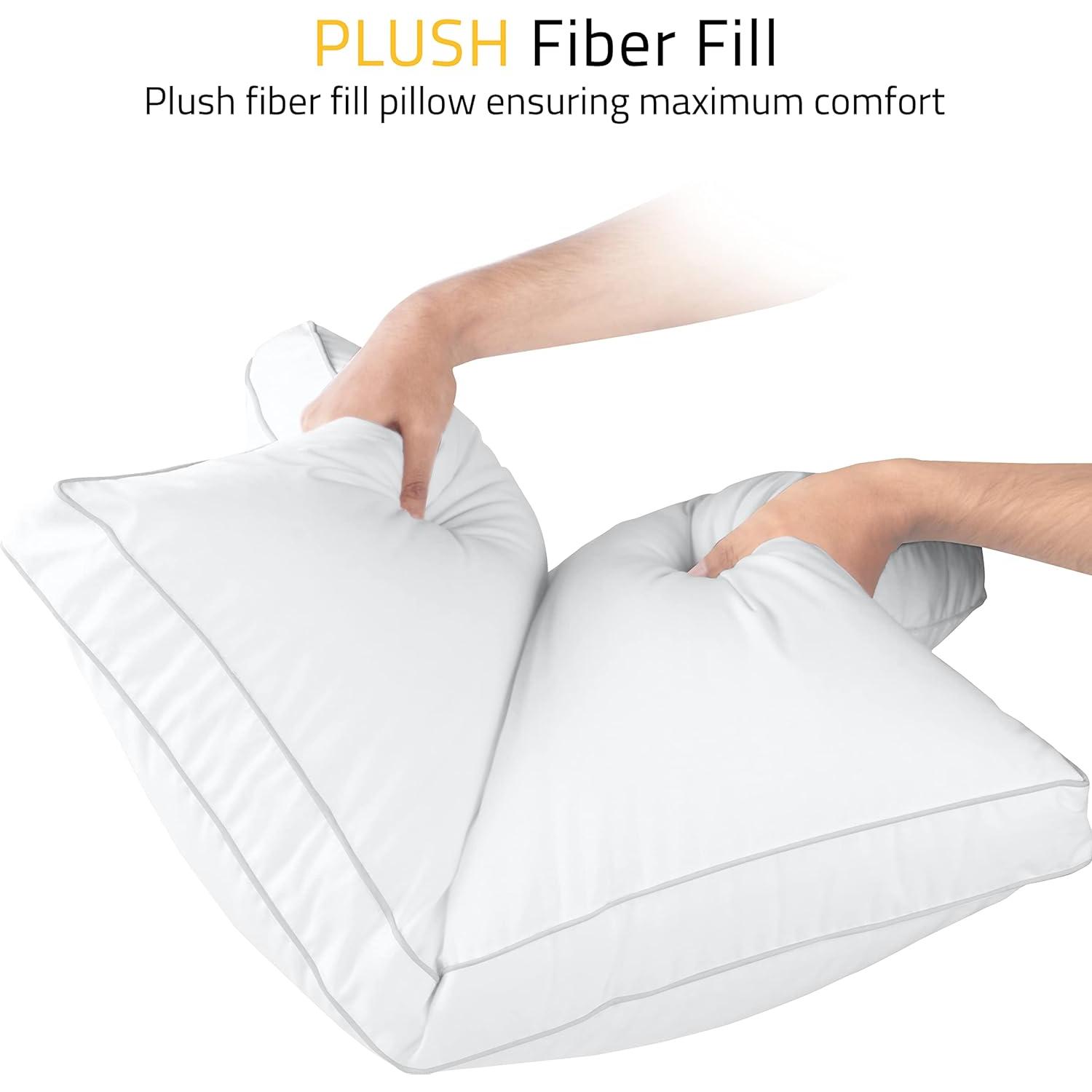 Juego de 2 Almohadas Queen Utopia Bedding Suaves y Esponjosas