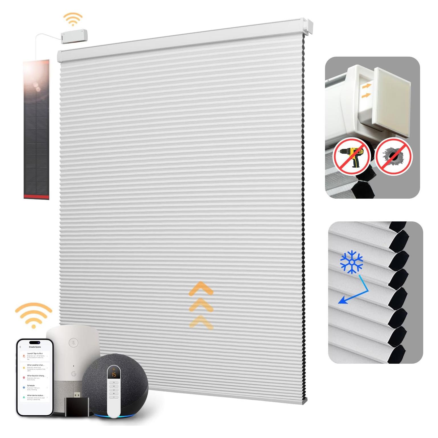 Cortinas Celulares Motorizadas CINONEKO 58x162 cm Opacas