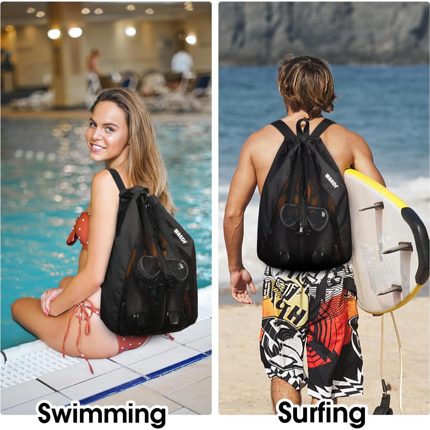 Bolsa de Natación WANDF Mochila de Malla 32x48cm 15L