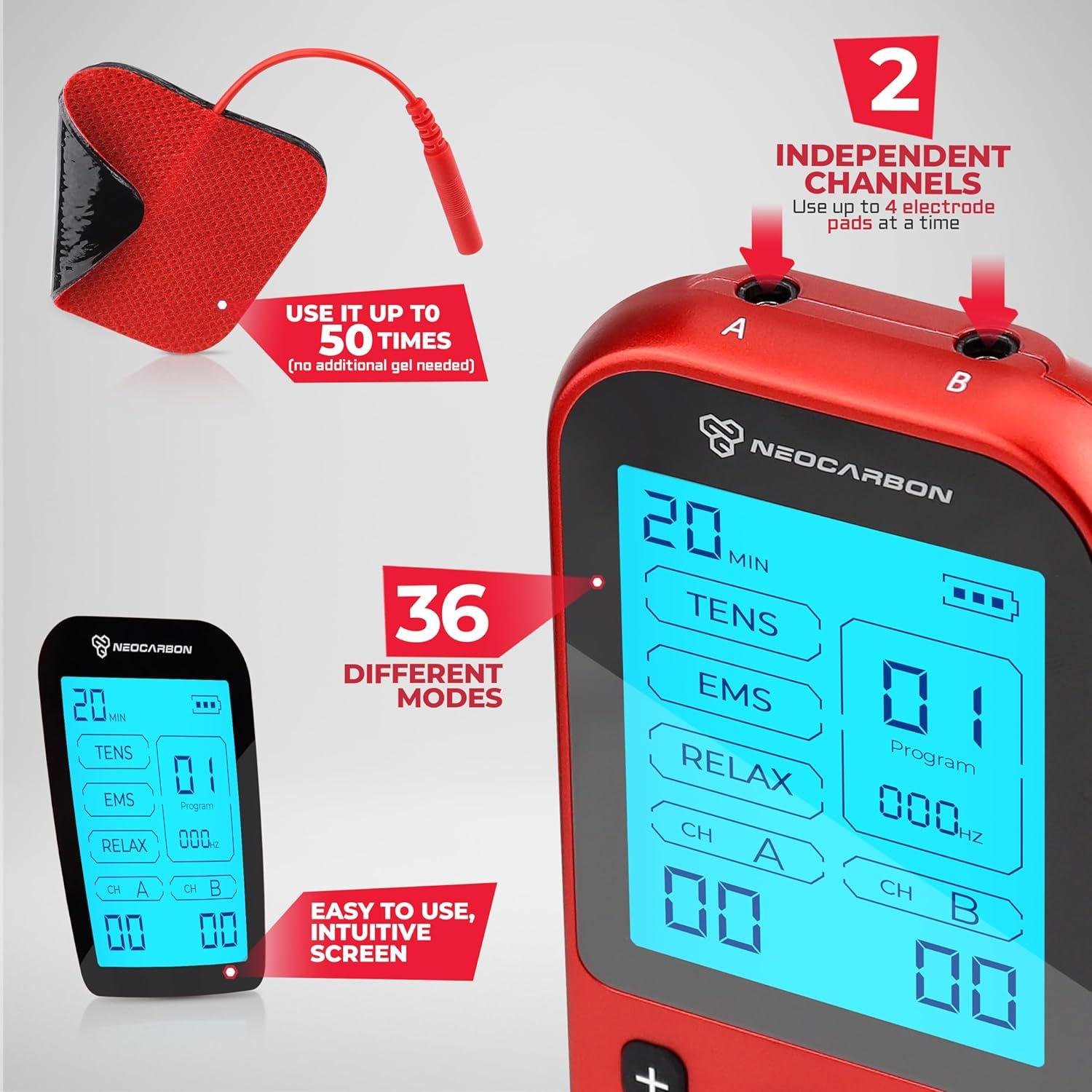 Estimulador Muscular TENS Neocarbon EMS Pro Alivio Dolor