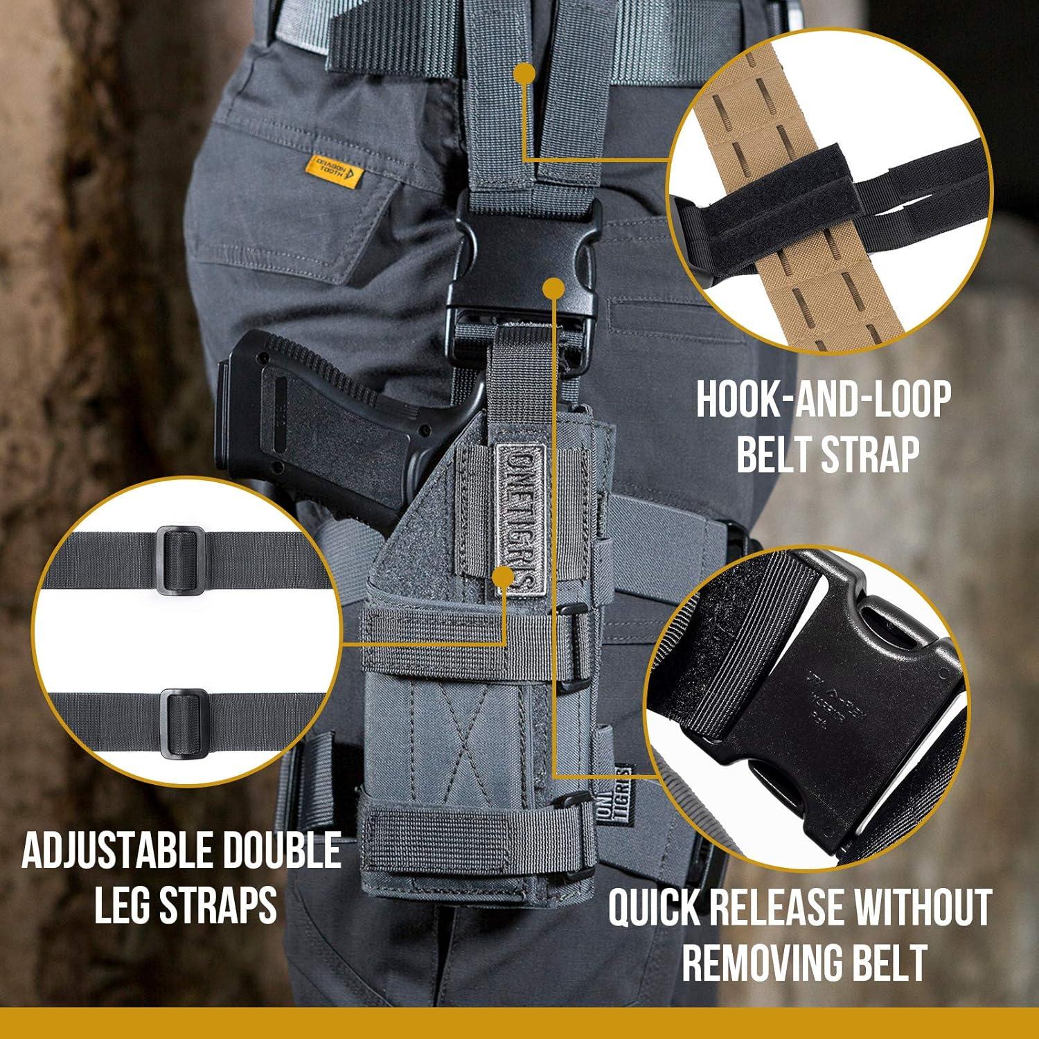 Panel Molle OneTigris para Pierna Ajustable 70 cm Marrón