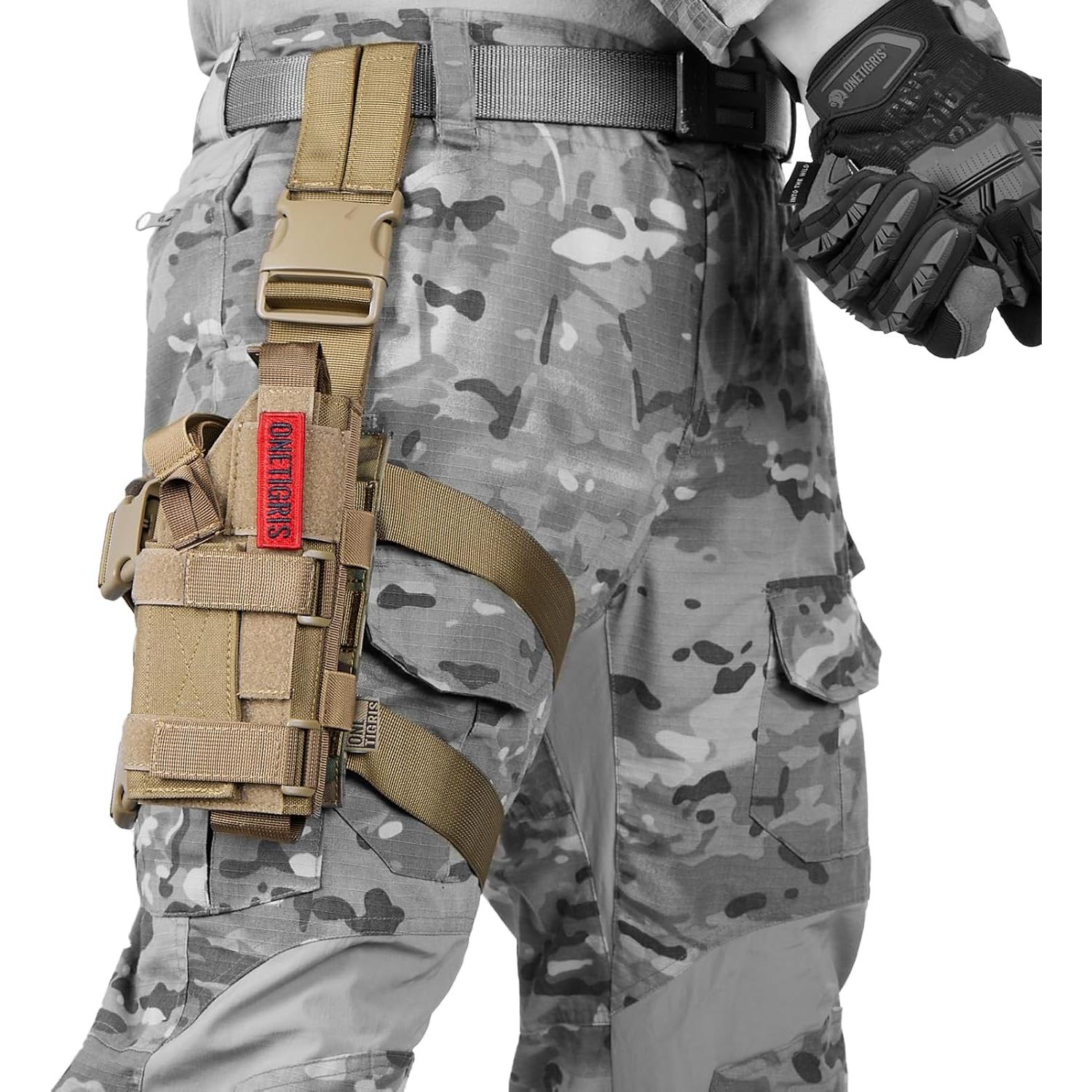 Panel Molle OneTigris para Pierna Ajustable 70 cm Marrón