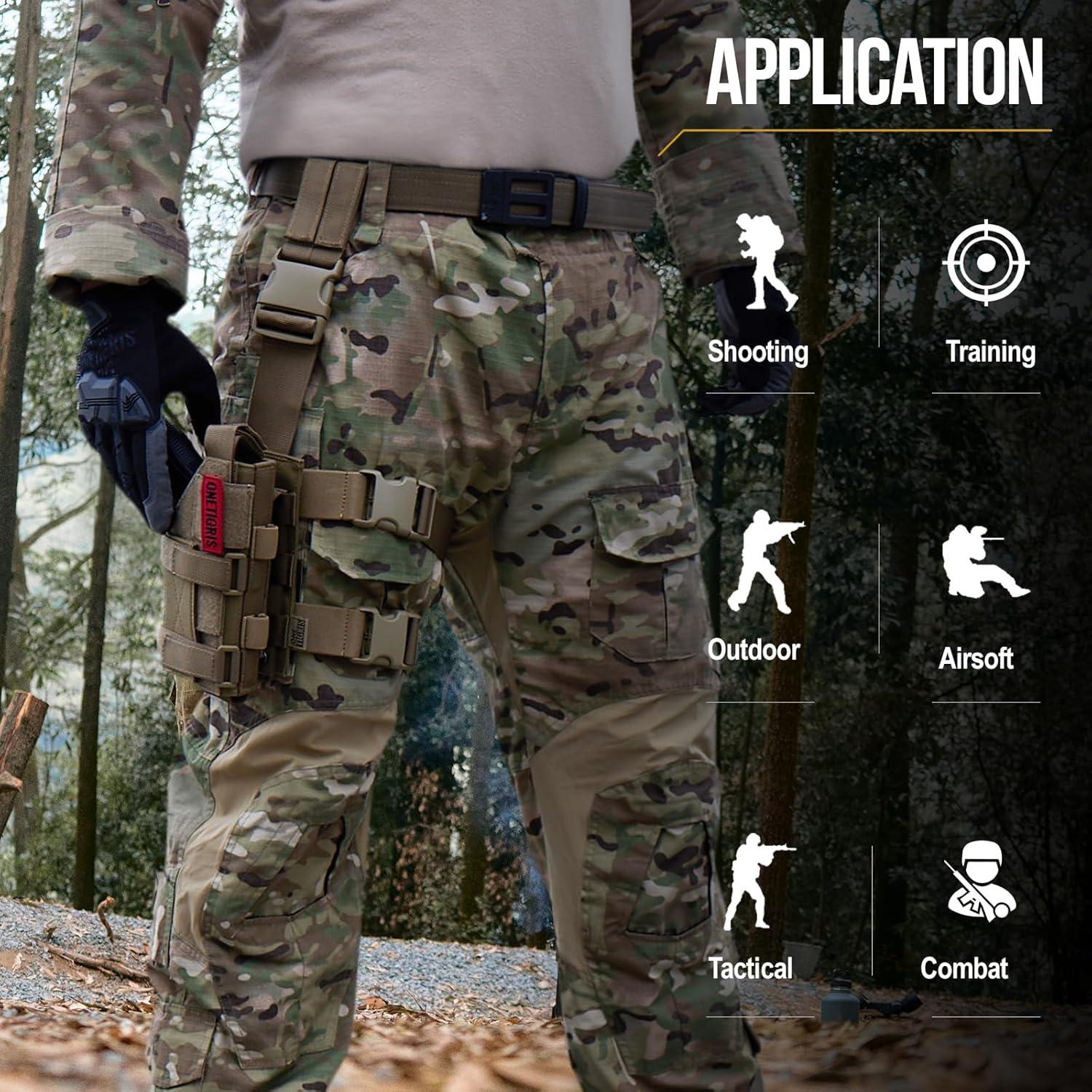 Panel Molle OneTigris para Pierna Ajustable 70 cm Marrón