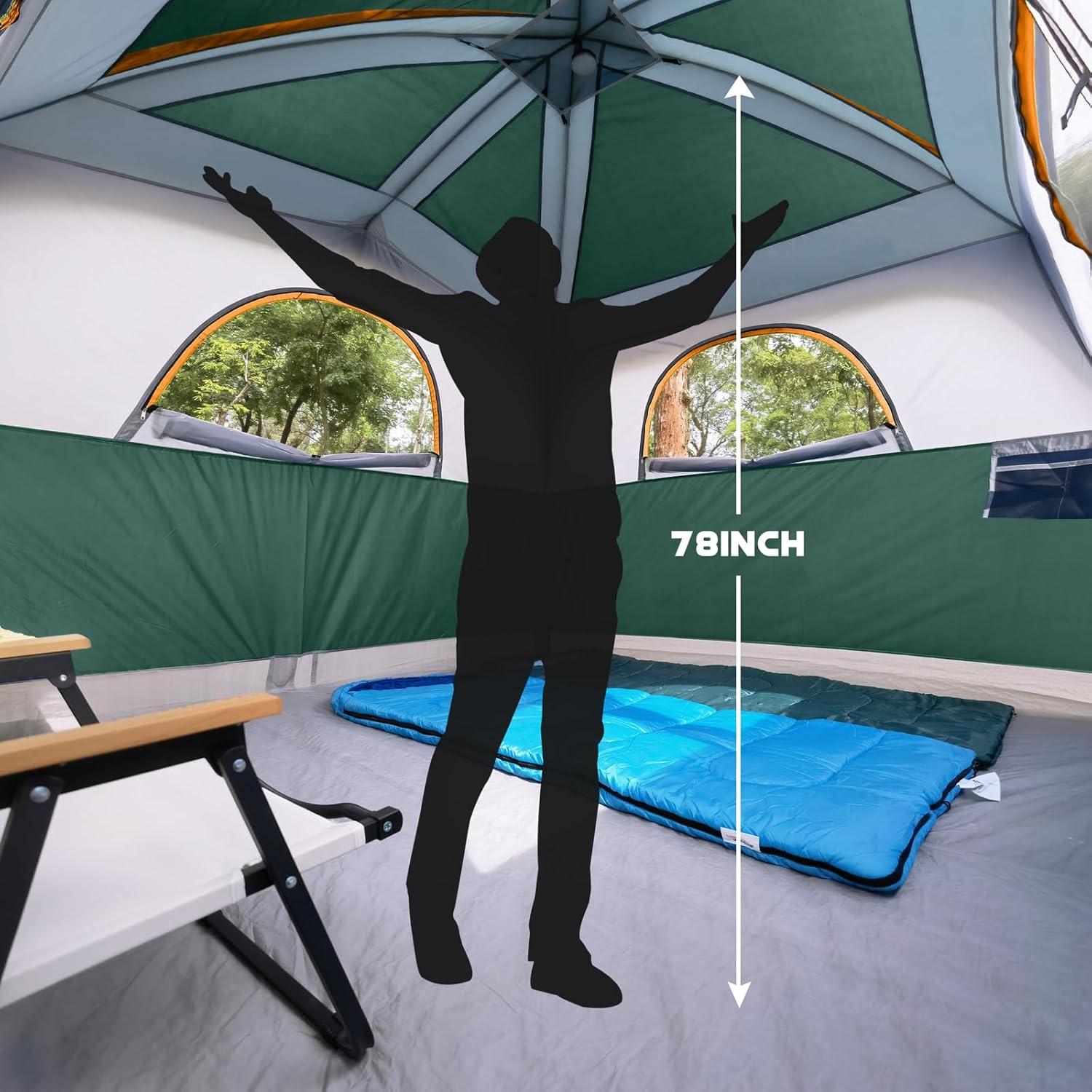 Tienda de Camping UNP para 6 Personas Impermeable Verde