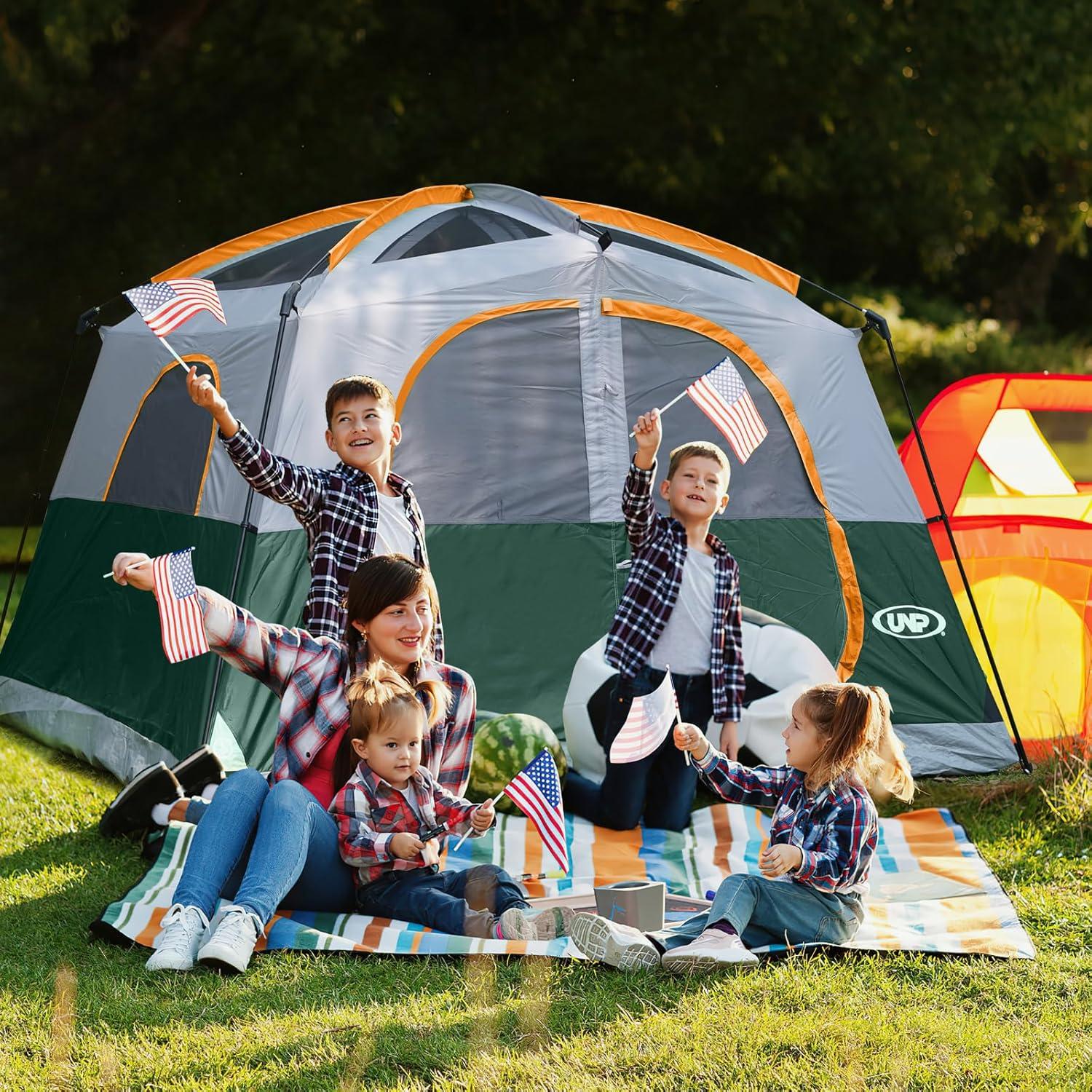 Tienda de Camping UNP para 6 Personas Impermeable Verde