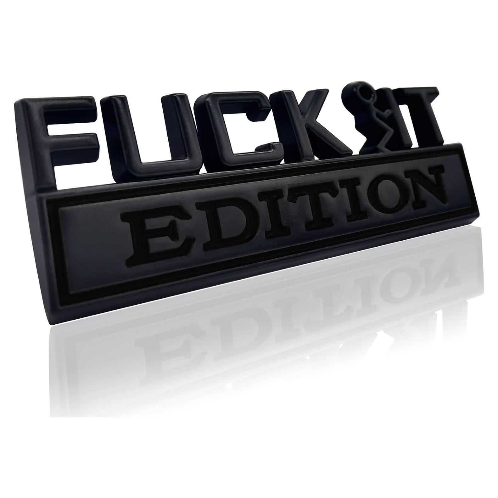 Emblema 3D para Automóvil DWARFOO Edición Fuck IT Negro