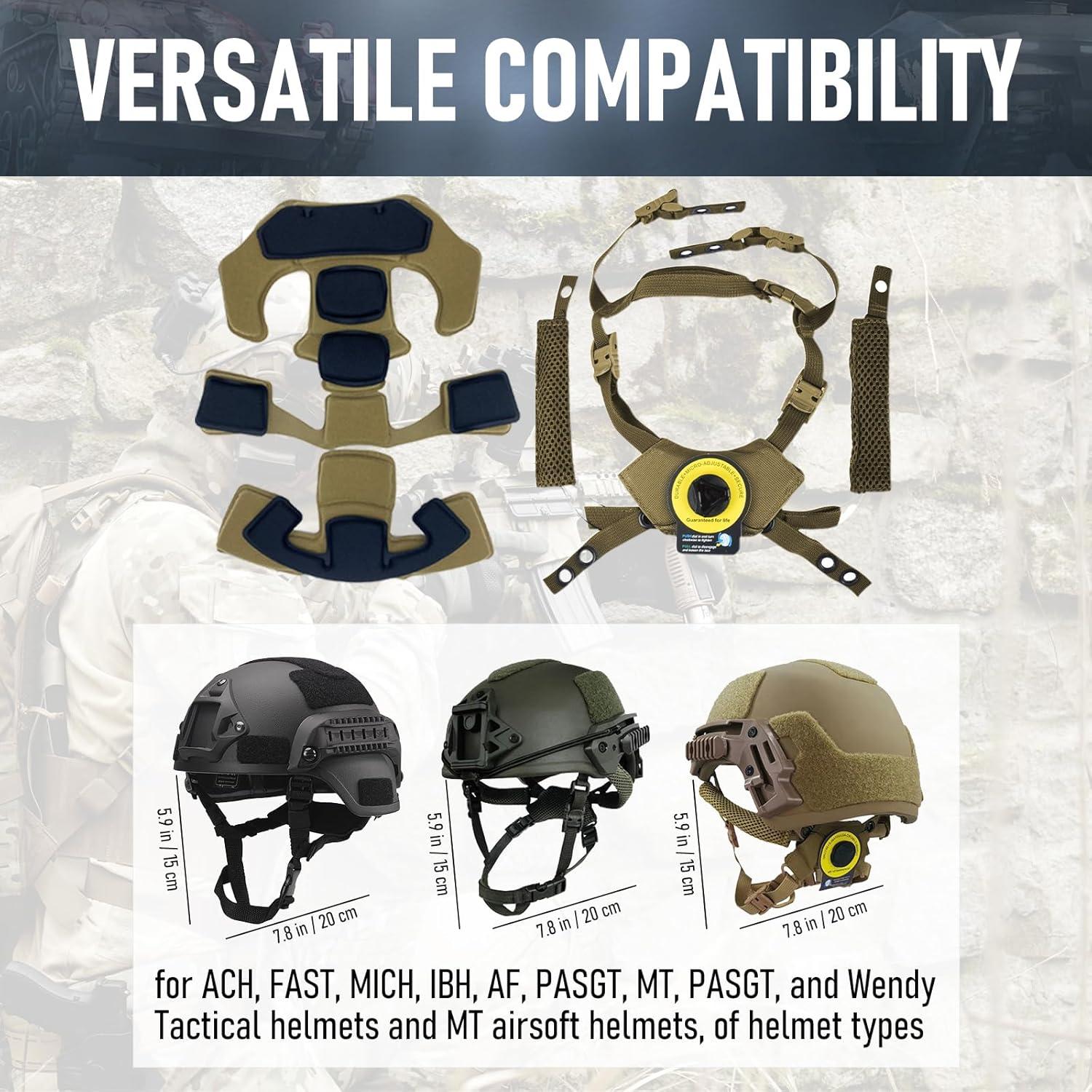 Kit Acolchado Casco Táctico BShasrlim Beige Ajustable