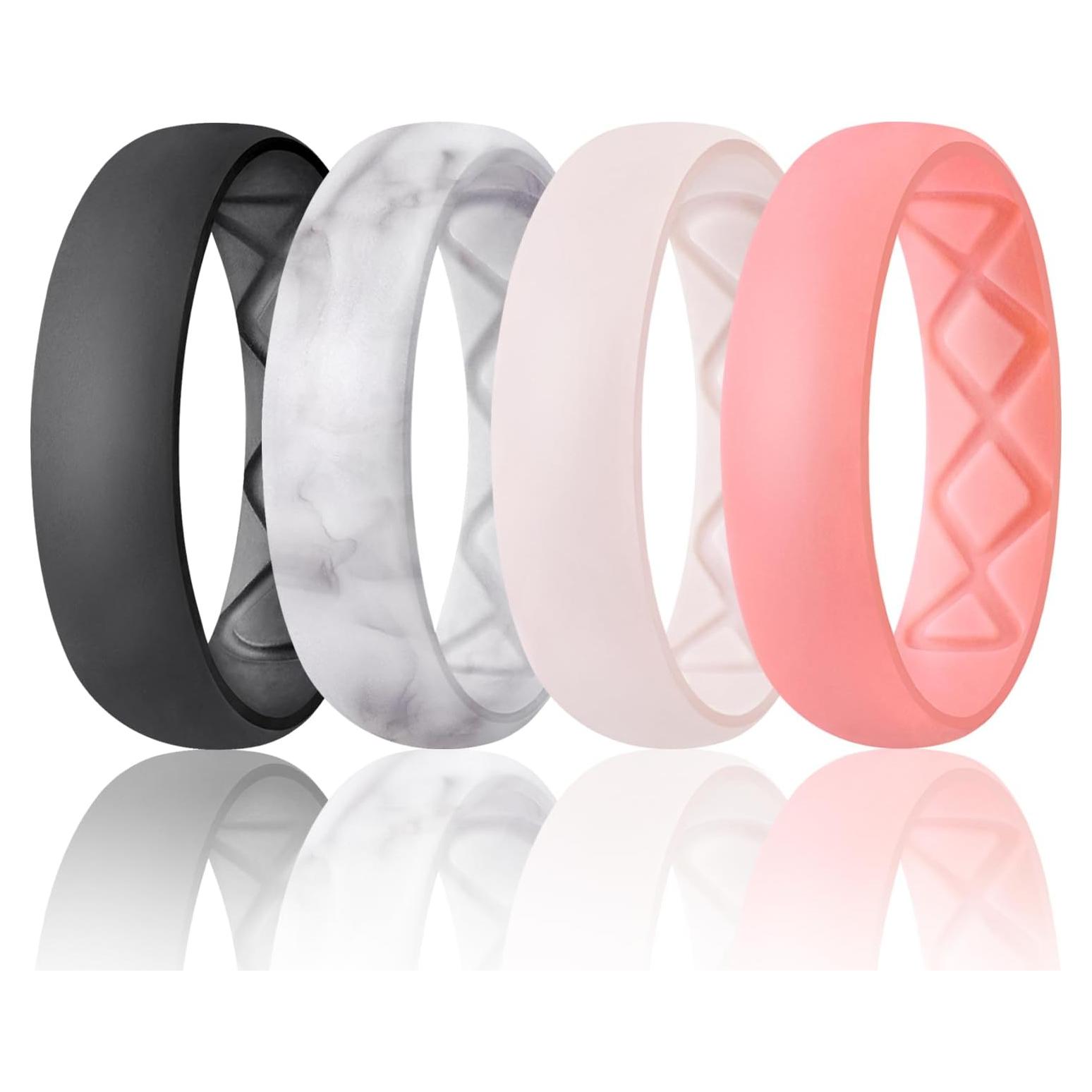 Anillo de Silicona Egnaro para Mujeres 6.5-7, Transpirable