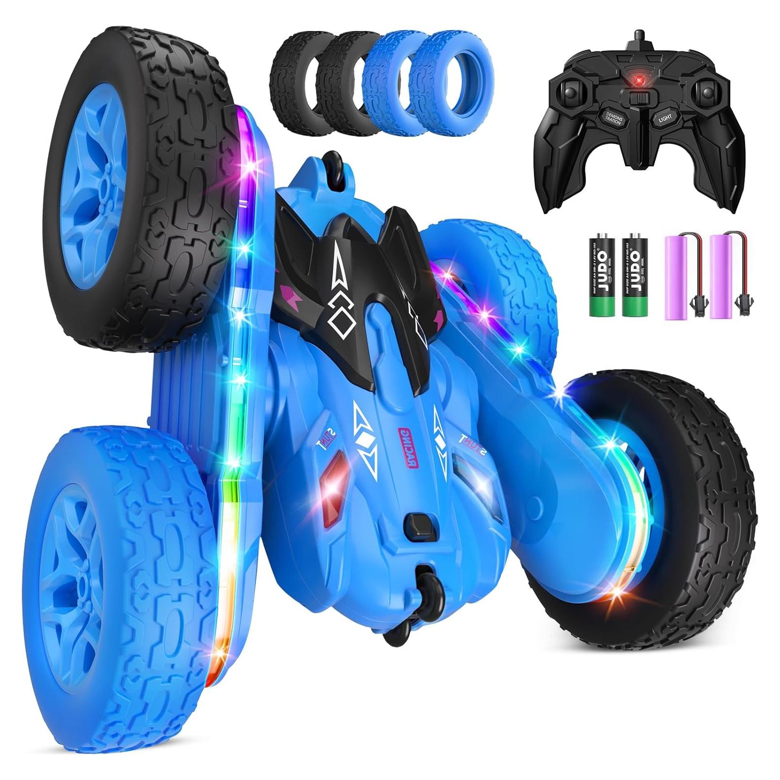 Coche RC Jimdella Acrobacias 360° LED Azul para Niños