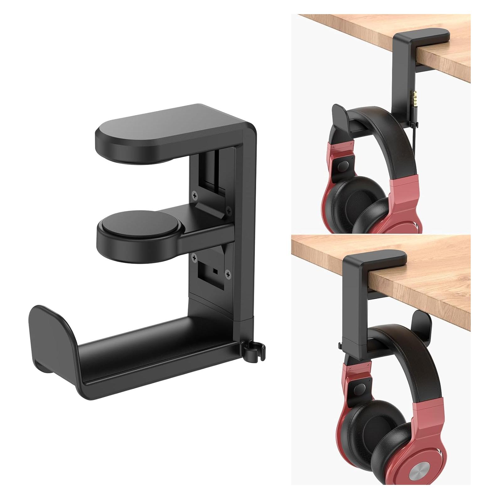 Soporte para Auriculares Rotatorio EURPMASK - Ajustable Negro